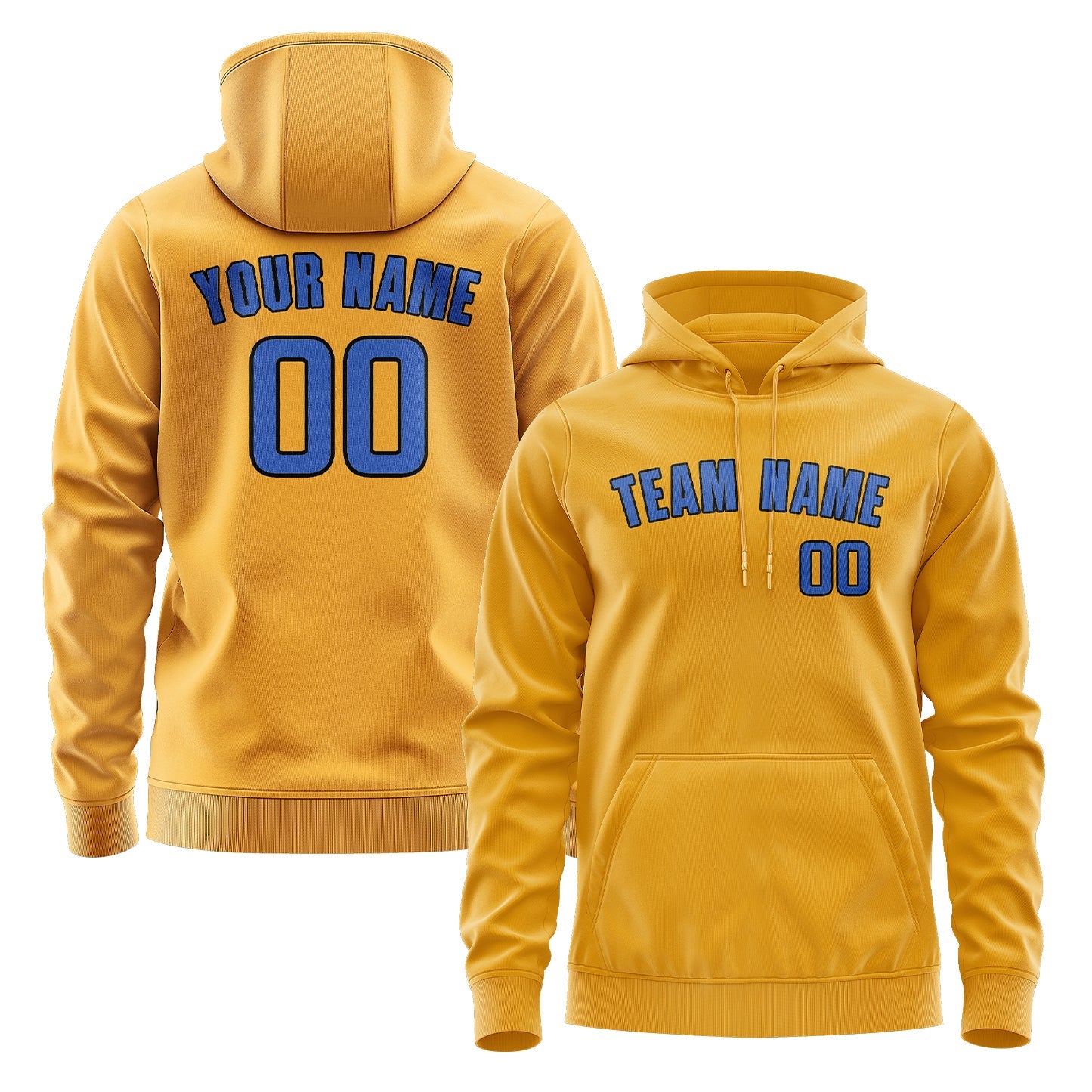 Custom Yellow Sky Blue Hoodie