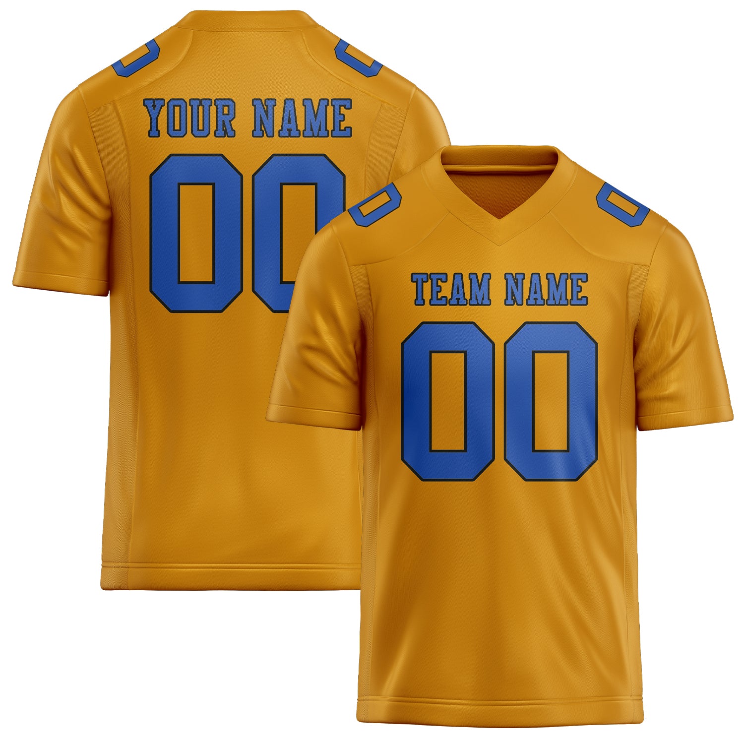 Custom Yellow Sky Blue Football Jersey