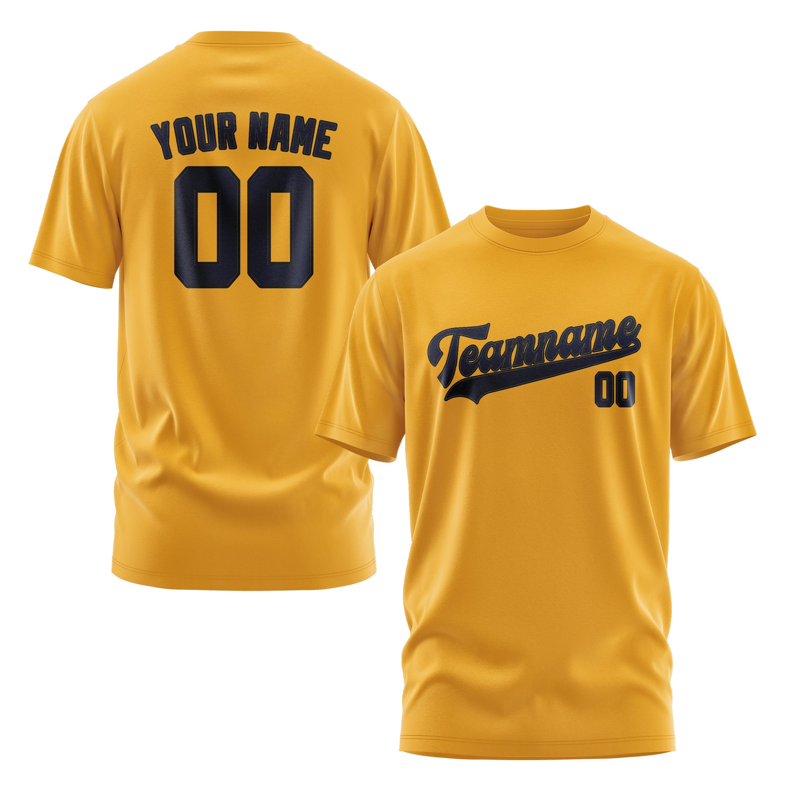 Custom Yellow Navy T-Shirt