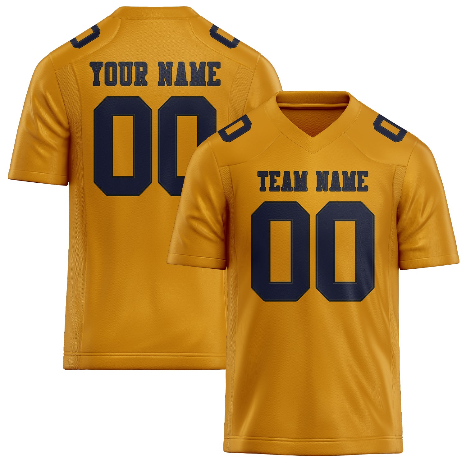 Custom Yellow Navy Football Jersey