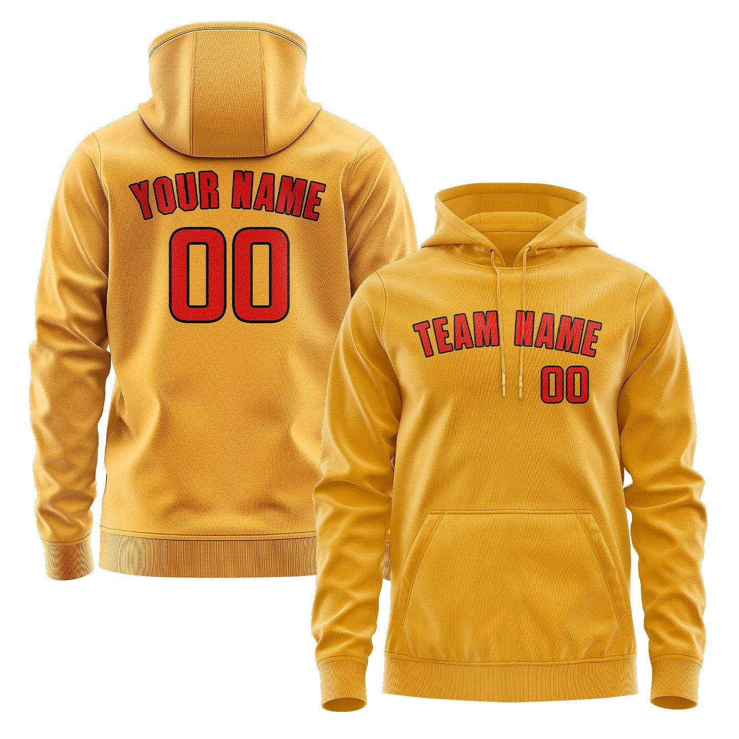 Custom Yellow Orange Red Hoodie