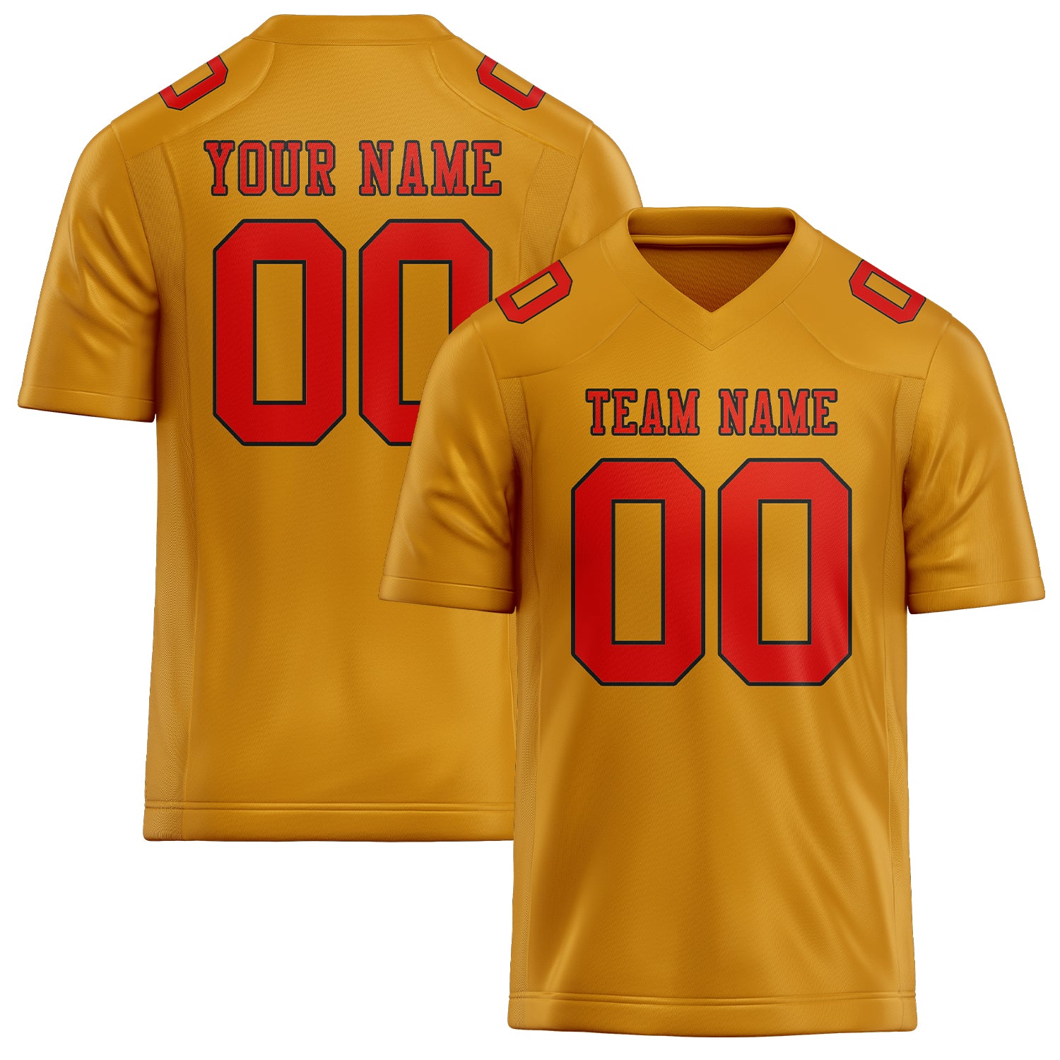 Custom Yellow Orange Red Football Jersey