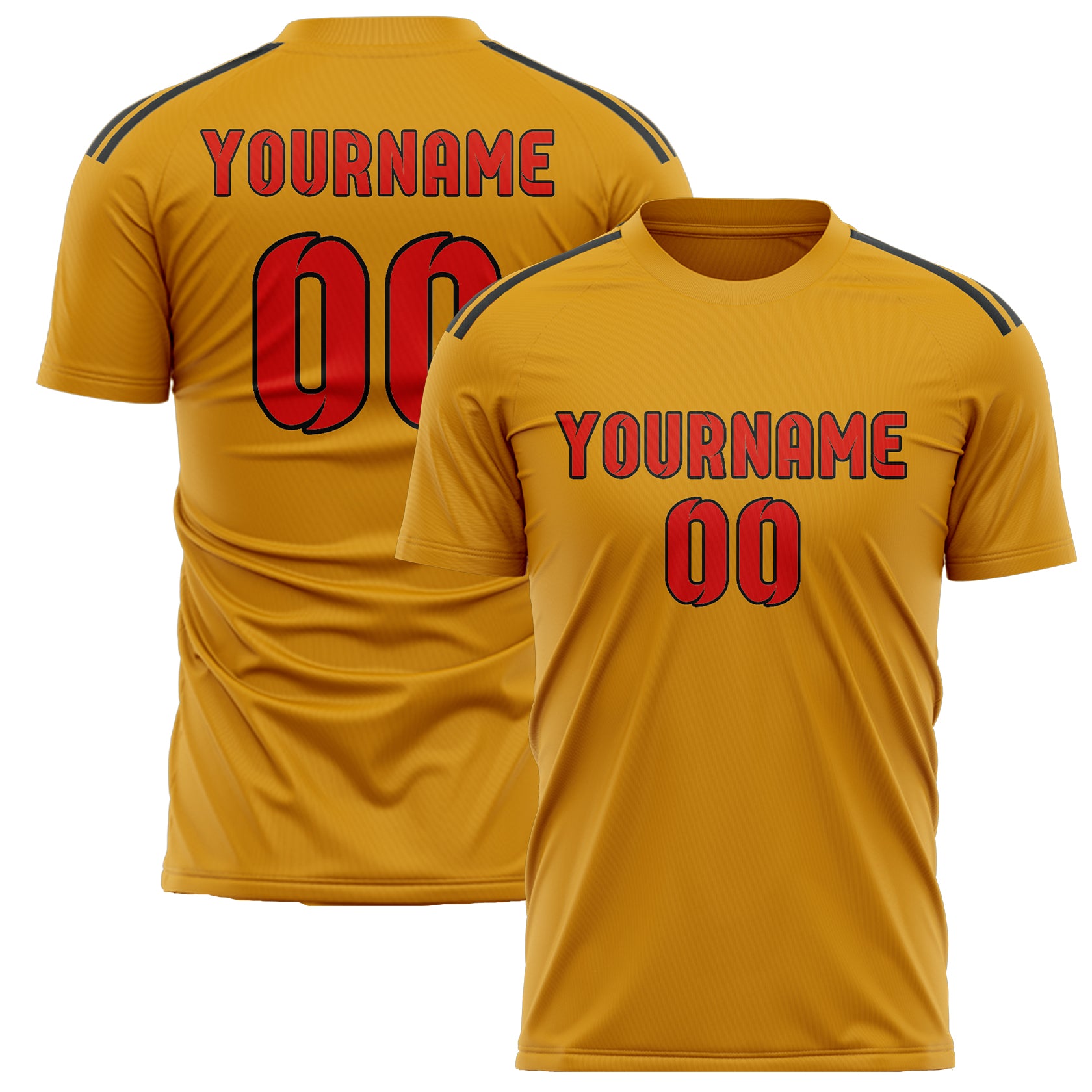 Custom Yellow Orange Red Soccer Jersey