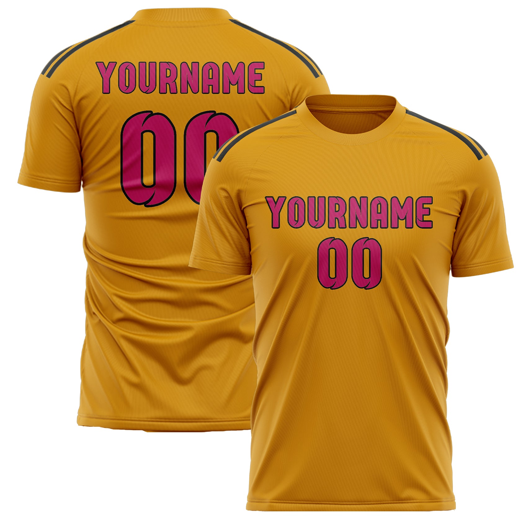 Custom Yellow Pink Soccer Jersey