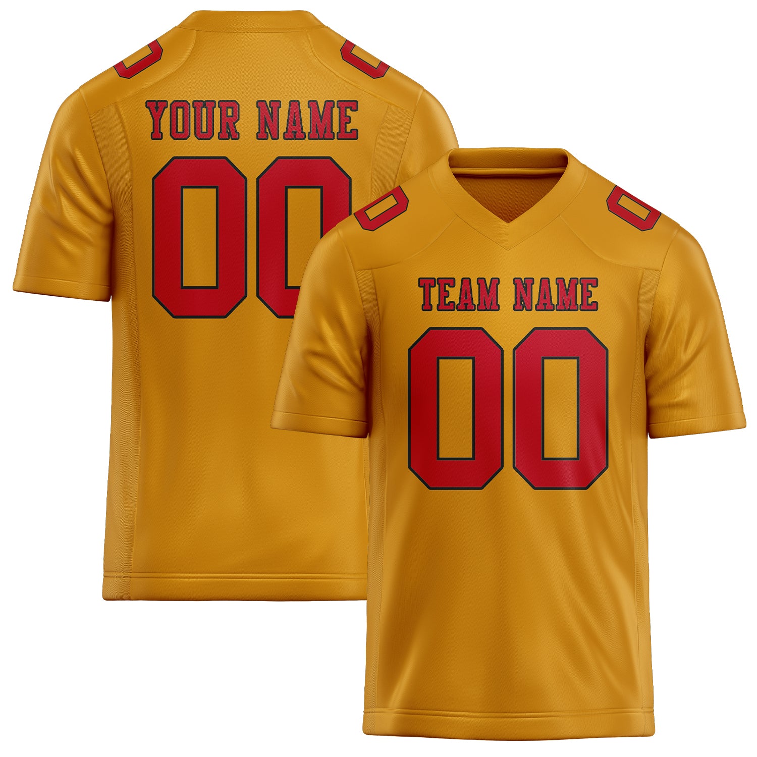 Custom Yellow Red Football Jersey