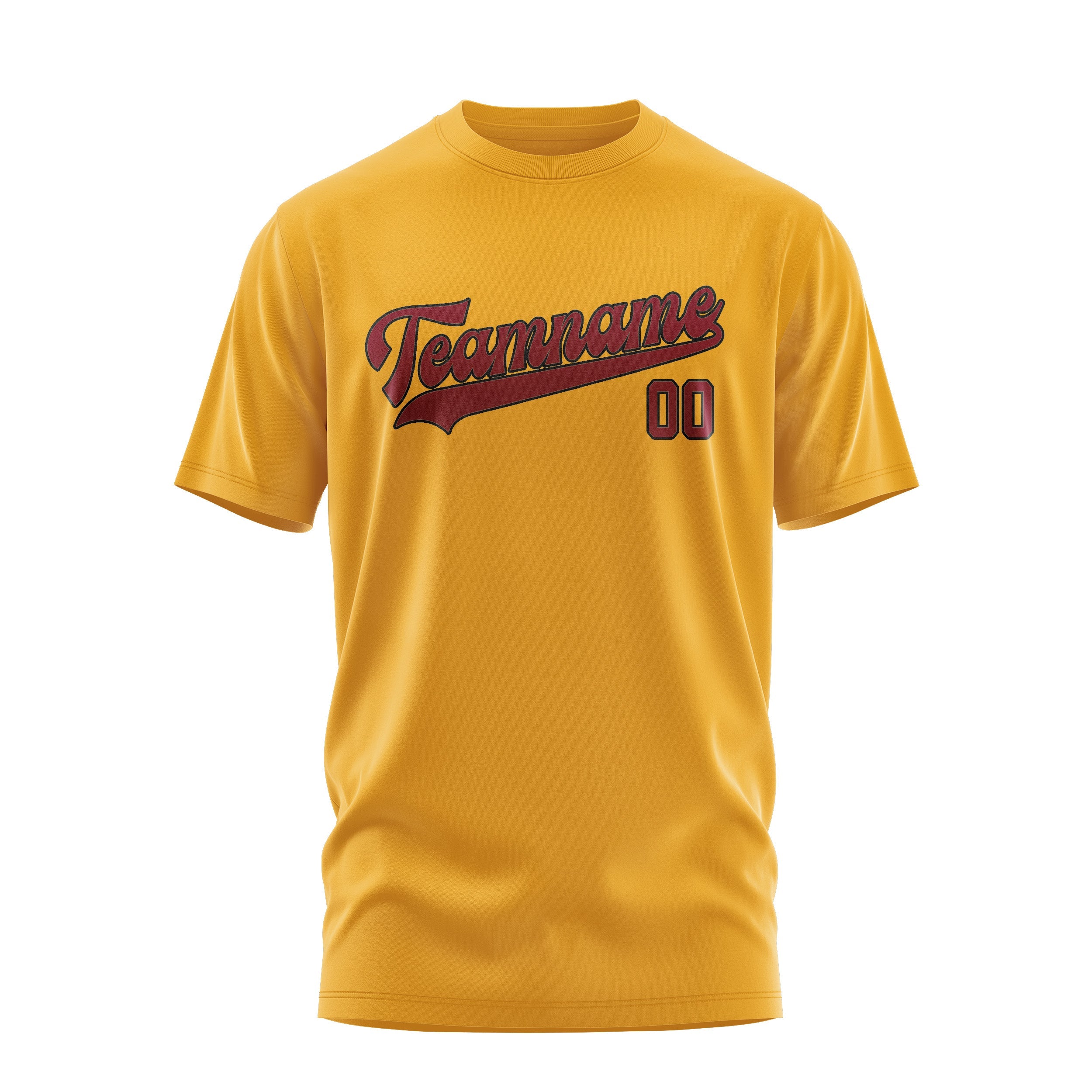 Custom Yellow Crimson Red T-Shirt