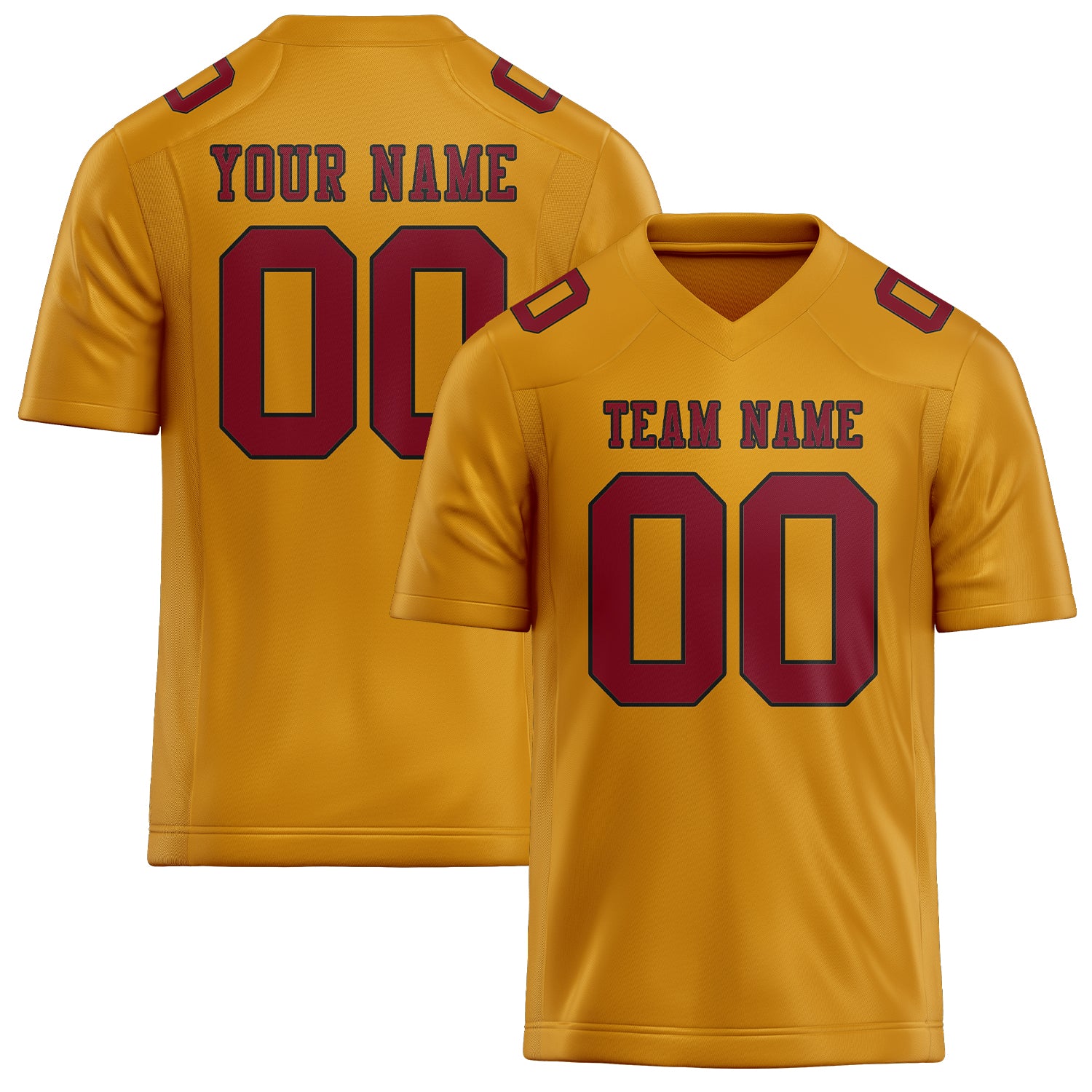 Custom Yellow Crimson Red Football Jersey