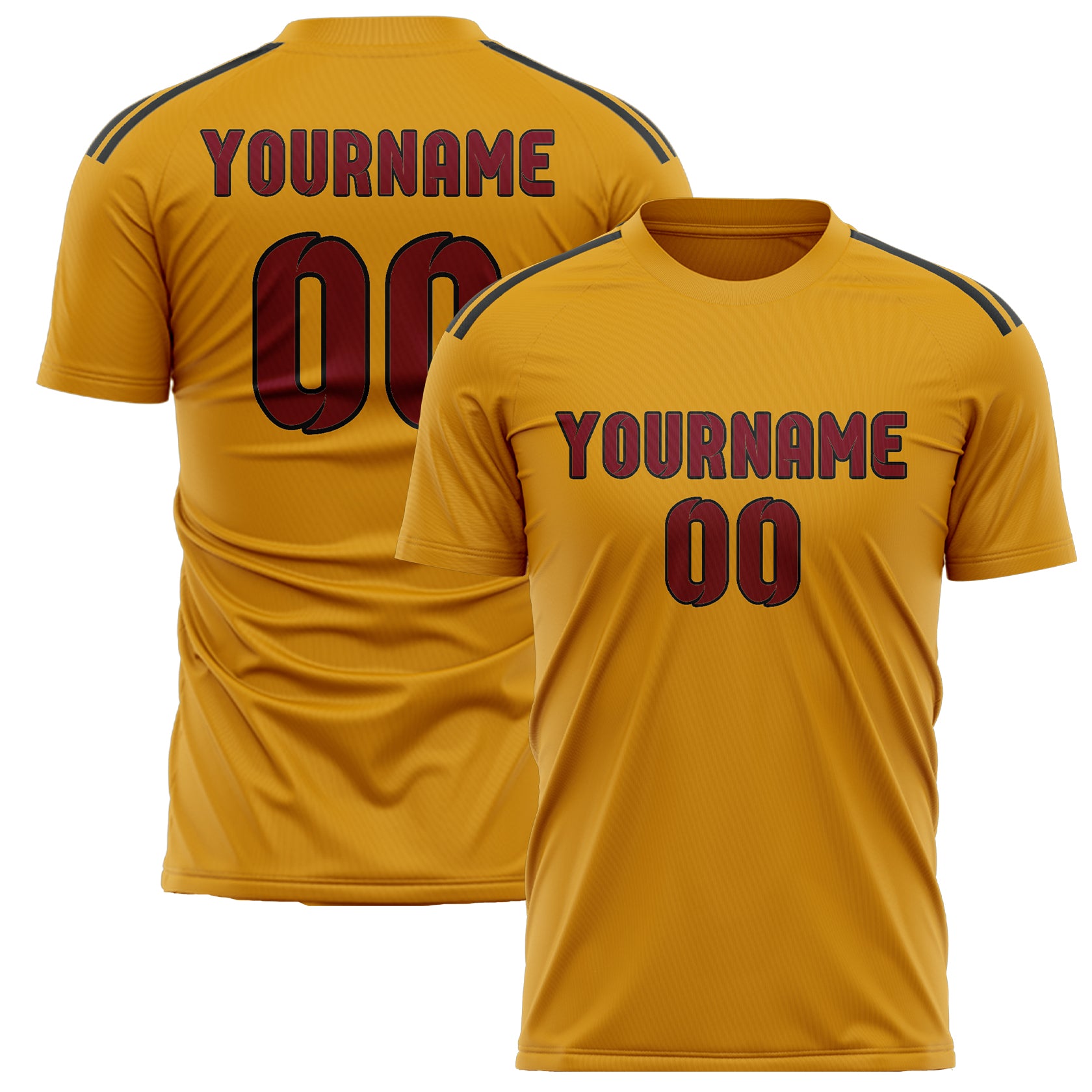 Custom Yellow Crimson Red Soccer Jersey