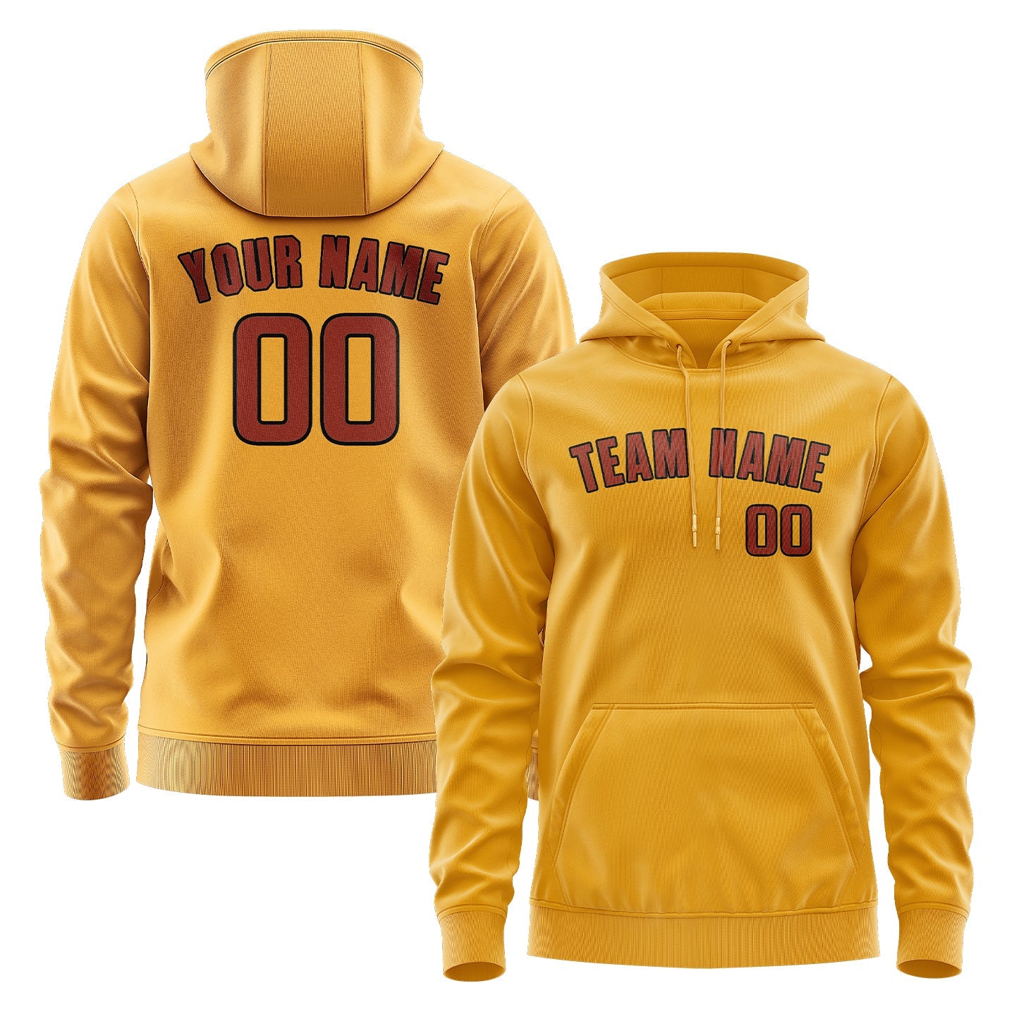 Custom Yellow Coral Red Hoodie