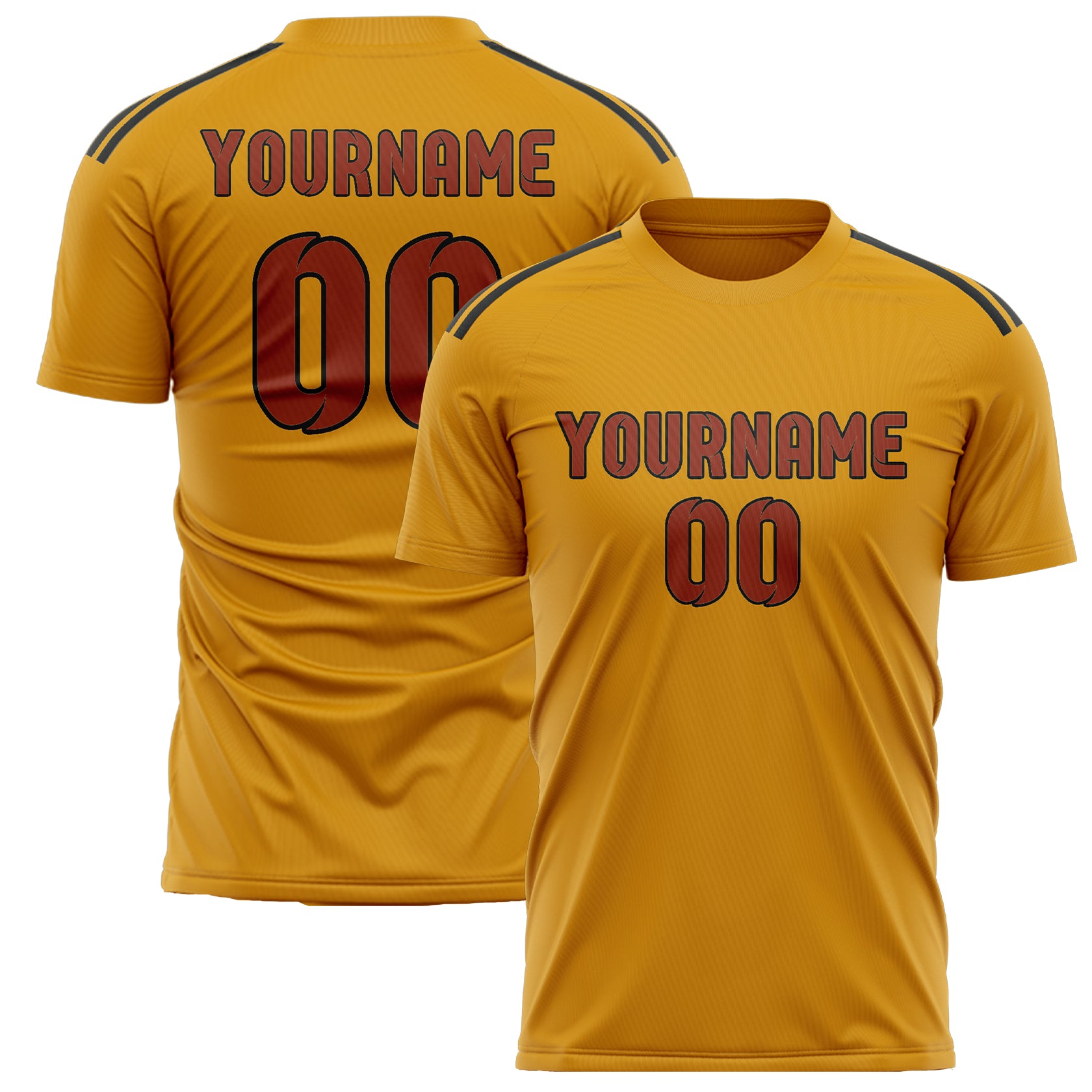 Custom Yellow Coral Red Soccer Jersey
