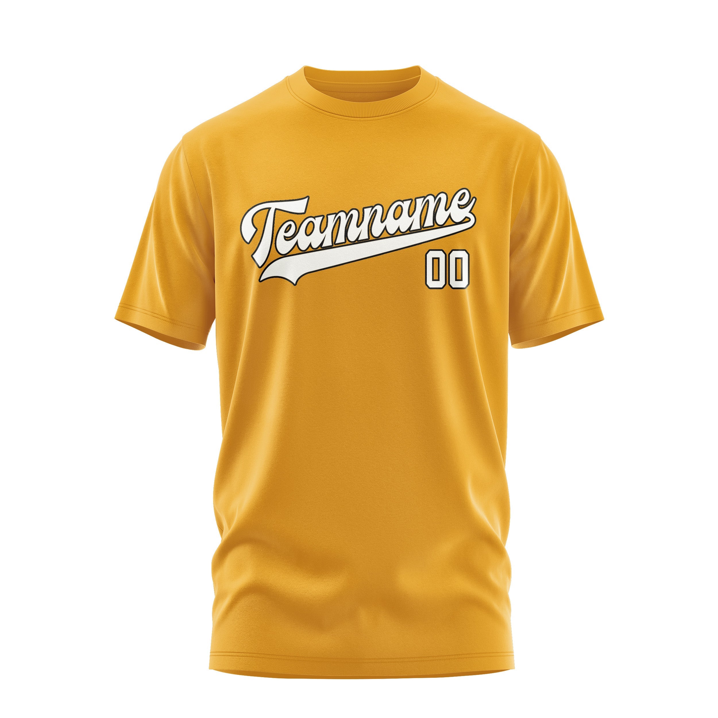 Custom Yellow White T-Shirt