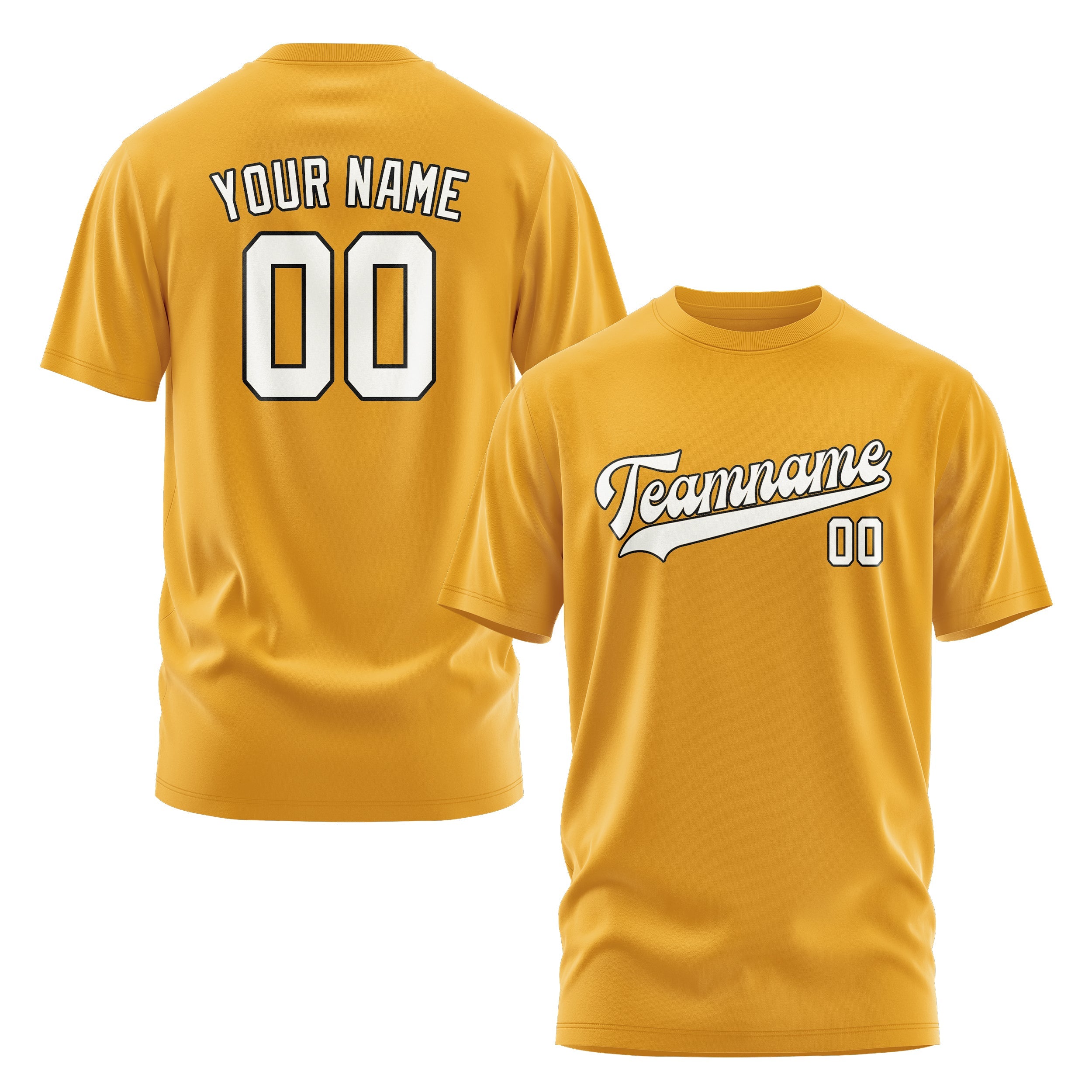 Custom Yellow White T-Shirt
