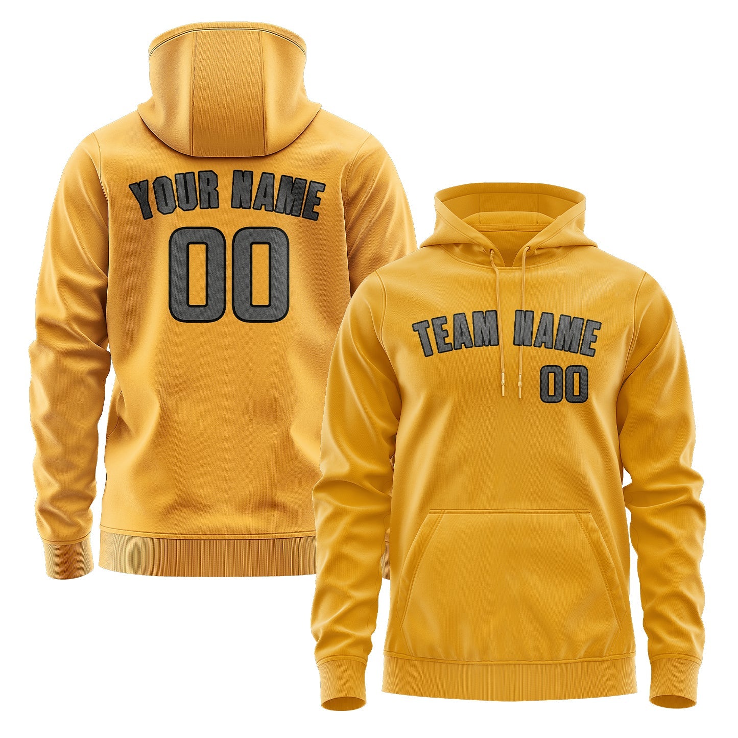 Custom Yellow Dark Grey Hoodie