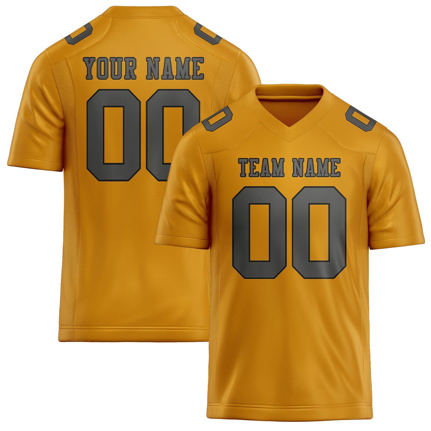 Custom Yellow Dark Grey Football Jersey
