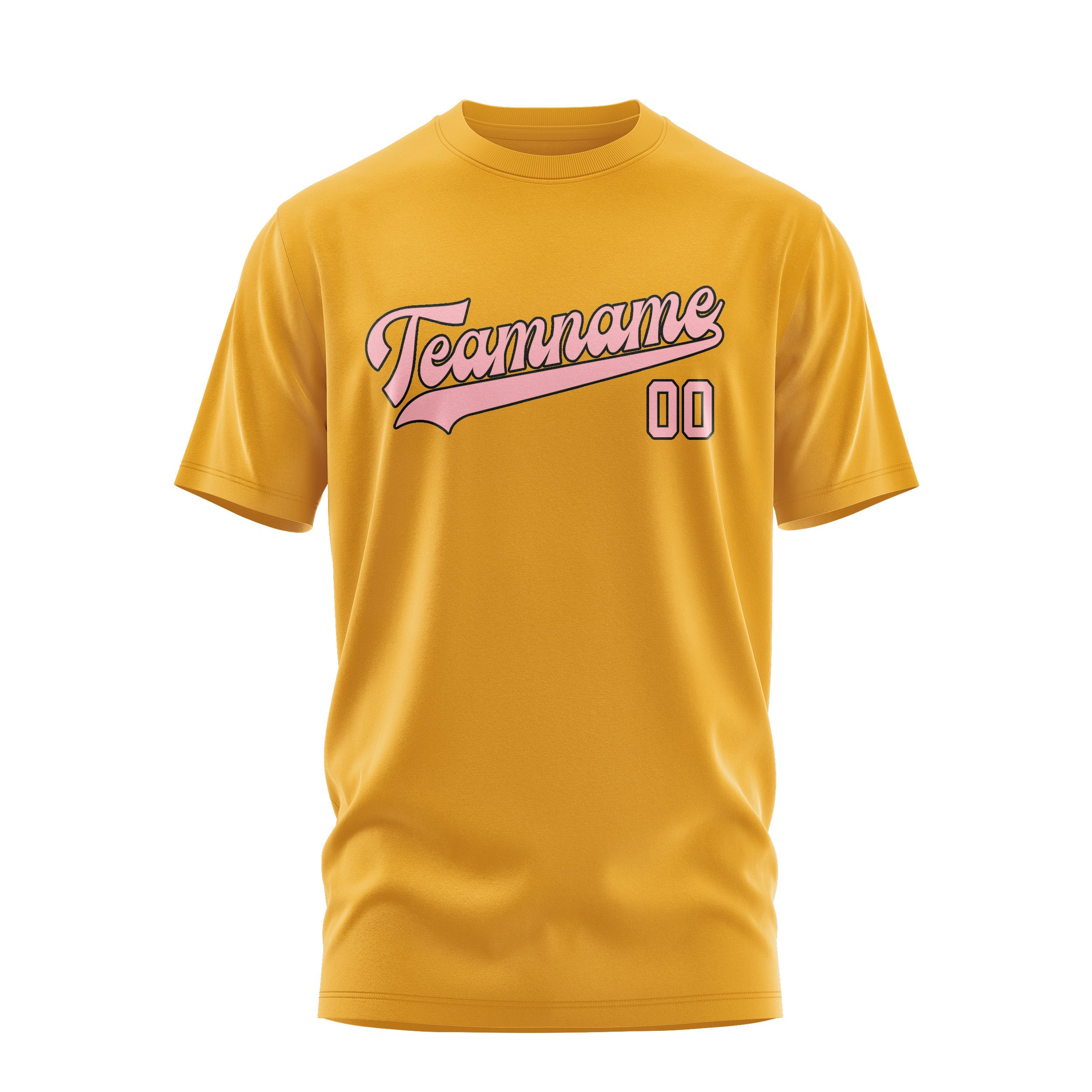 Custom Yellow Light Pink T-Shirt