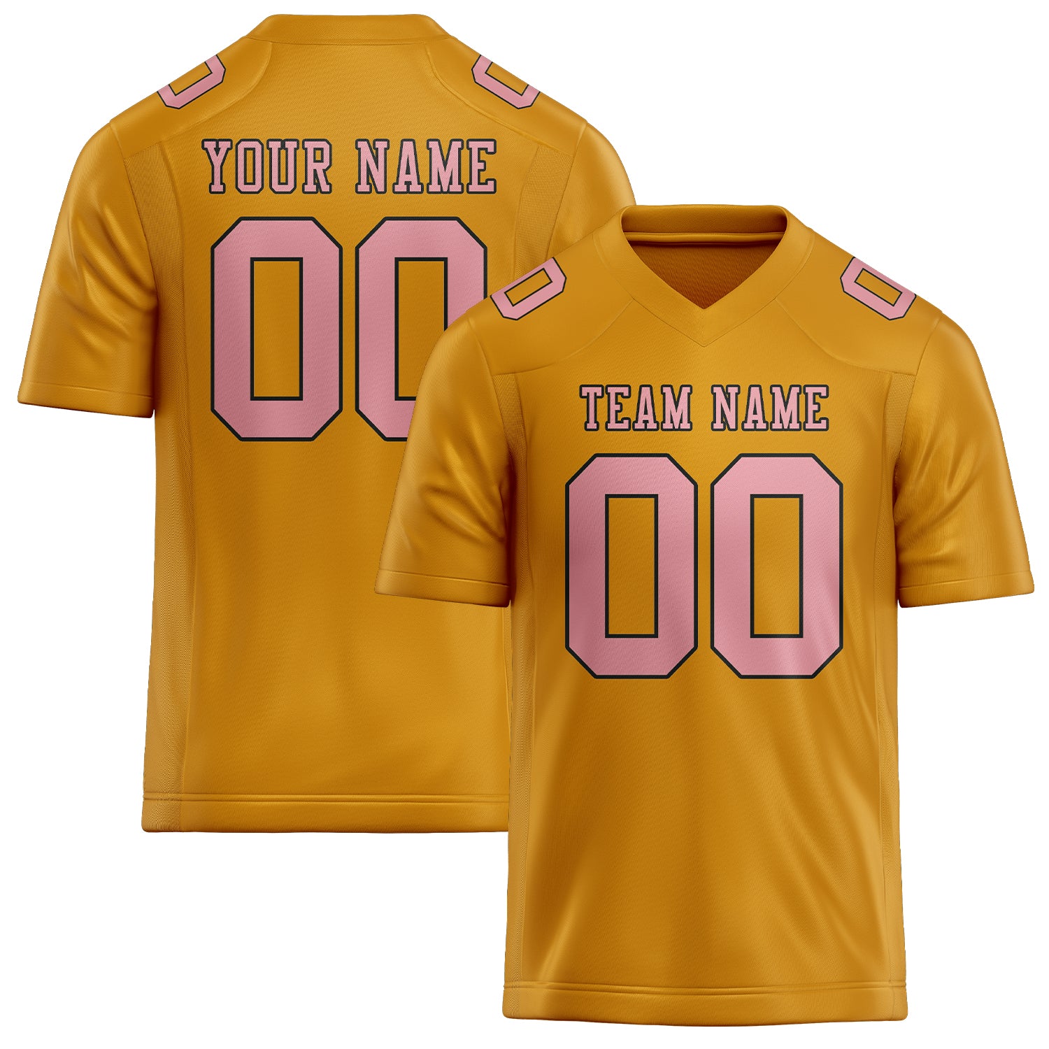 Custom Yellow Light Pink Football Jersey