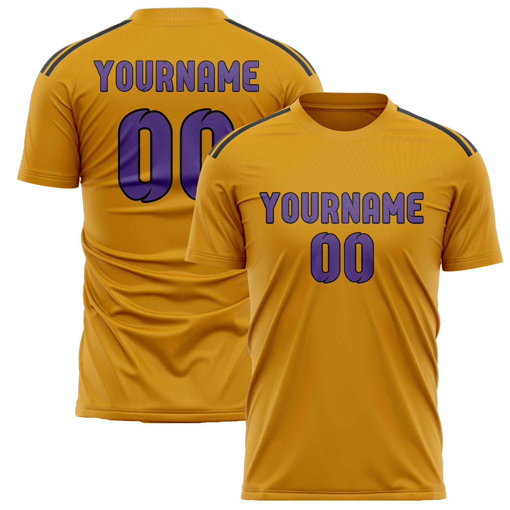 Custom Yellow Light Purple Soccer Jersey