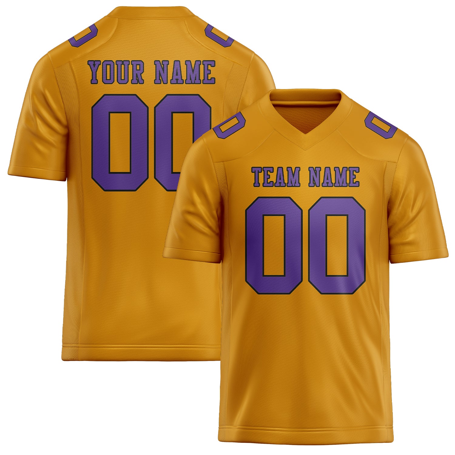 Custom Yellow Light Purple Football Jersey