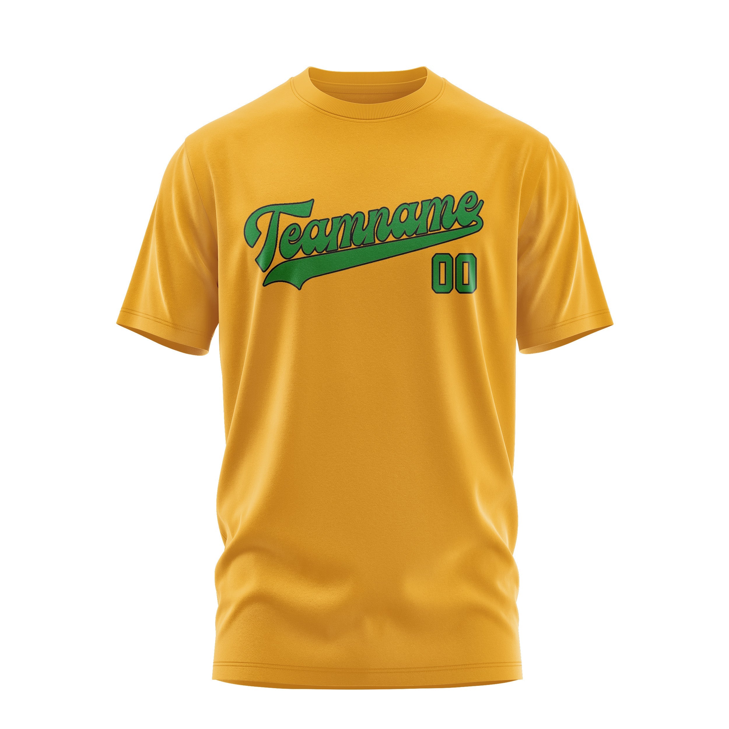 Custom Yellow Emerald Green T-Shirt