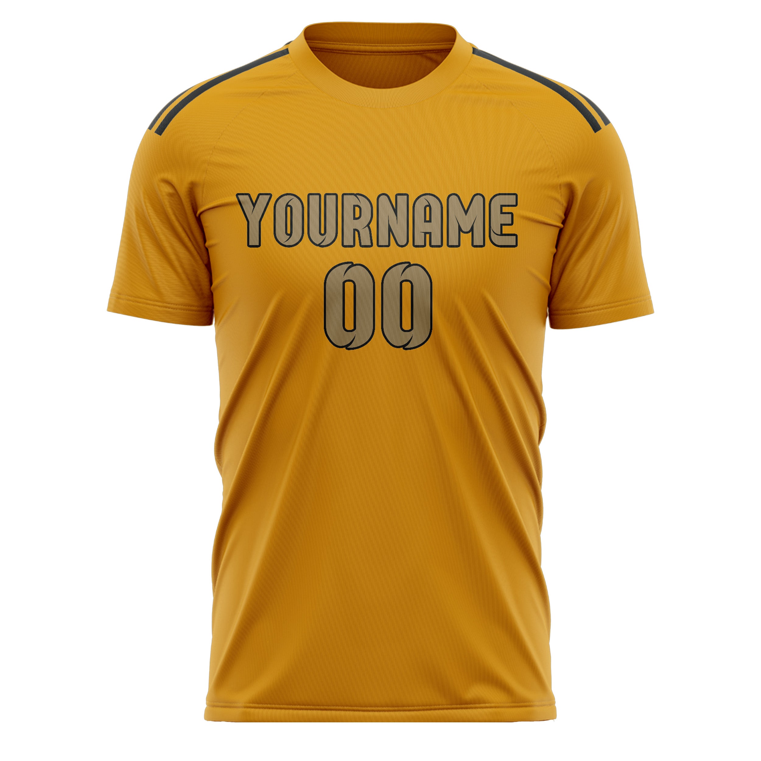 Custom Yellow Light Khaki Soccer Jersey