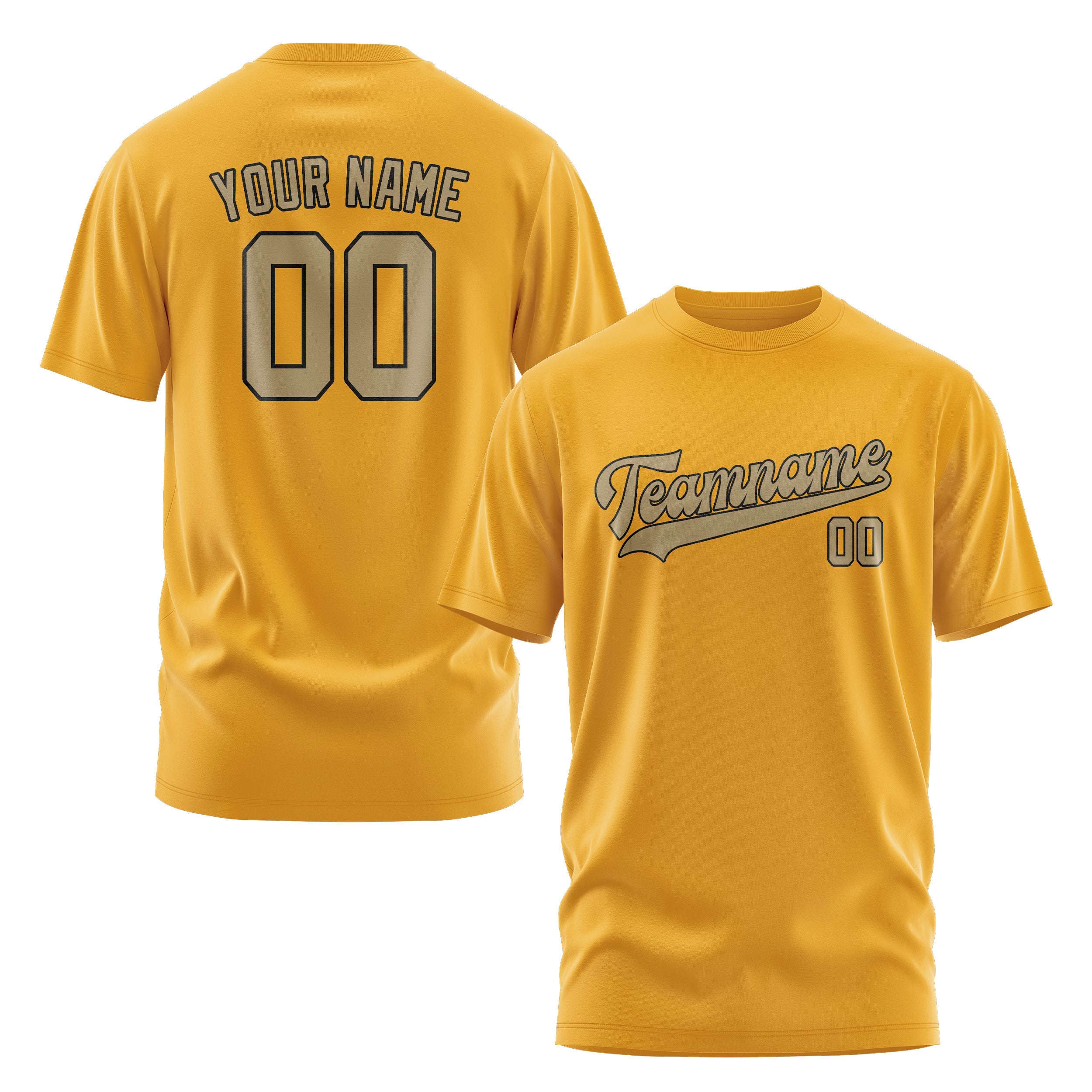 Custom Yellow Light Khaki T-Shirt