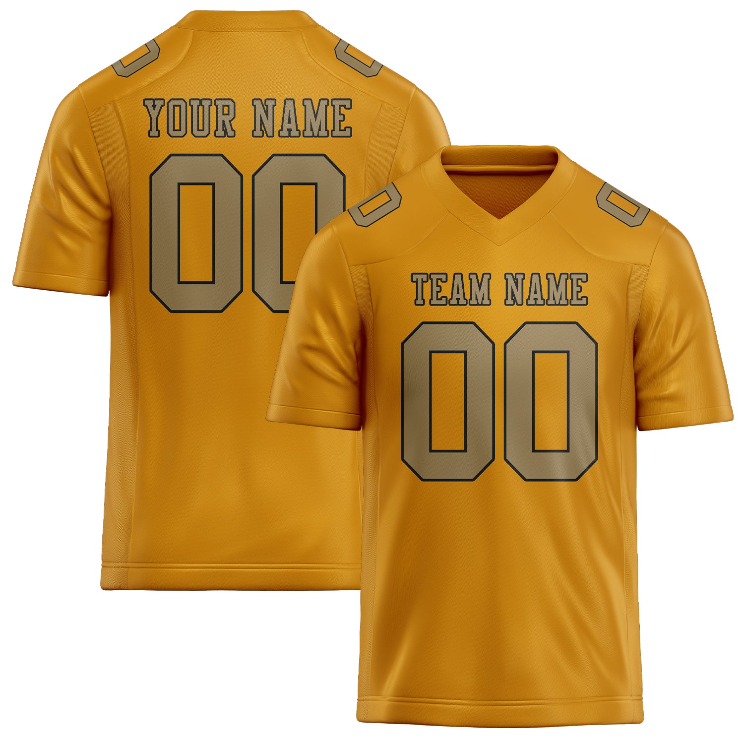 Custom Yellow Light Khaki Football Jersey