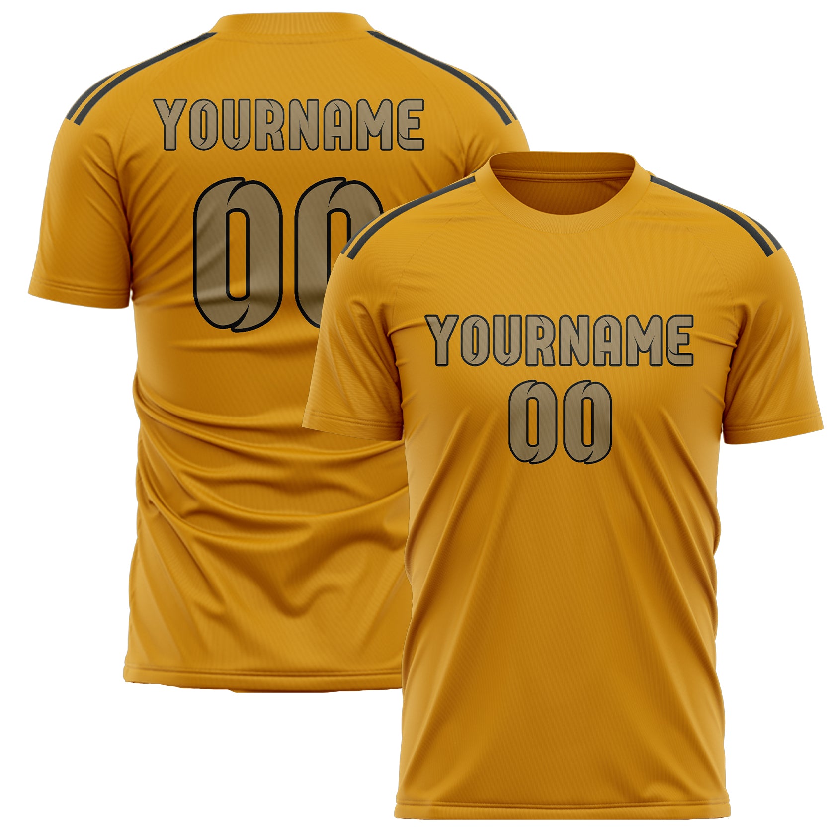 Custom Yellow Light Khaki Soccer Jersey