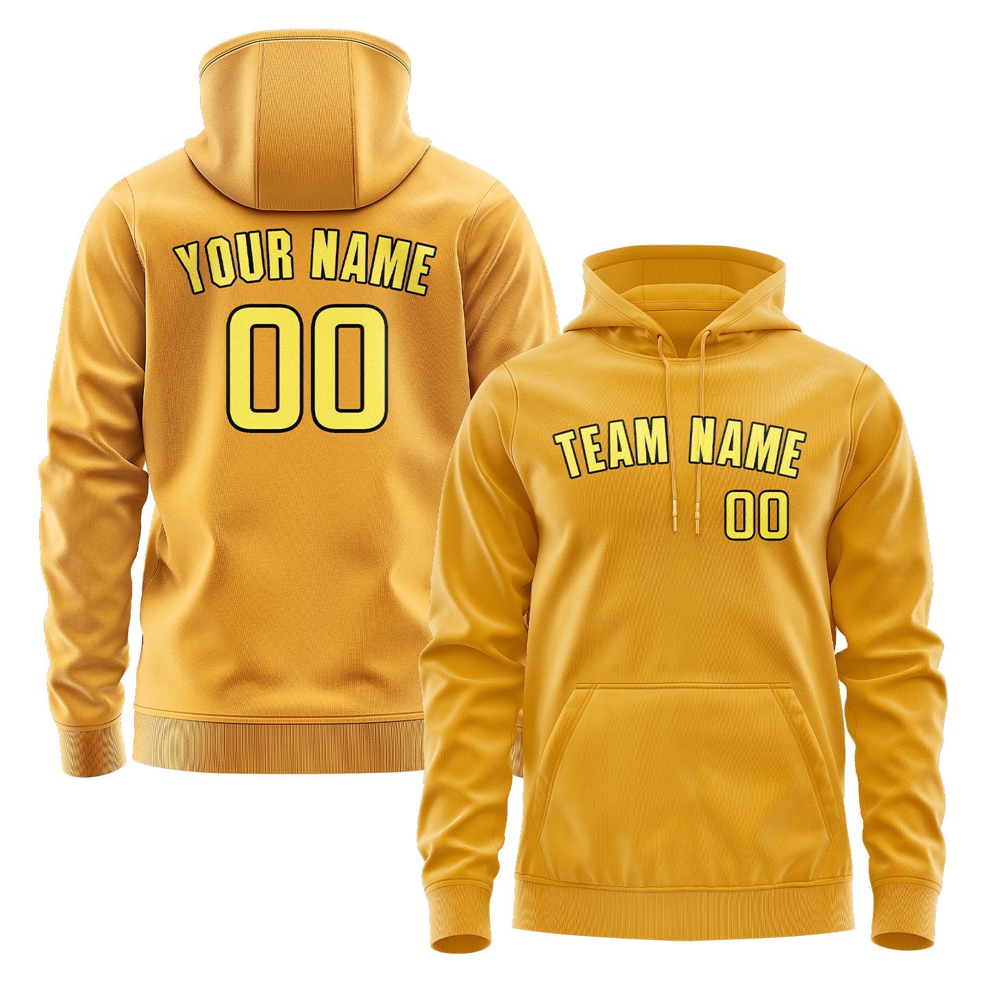 Custom Yellow Light Yellow Hoodie