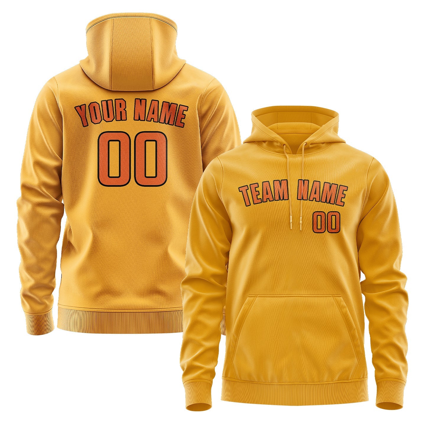 Custom Yellow Orange Hoodie