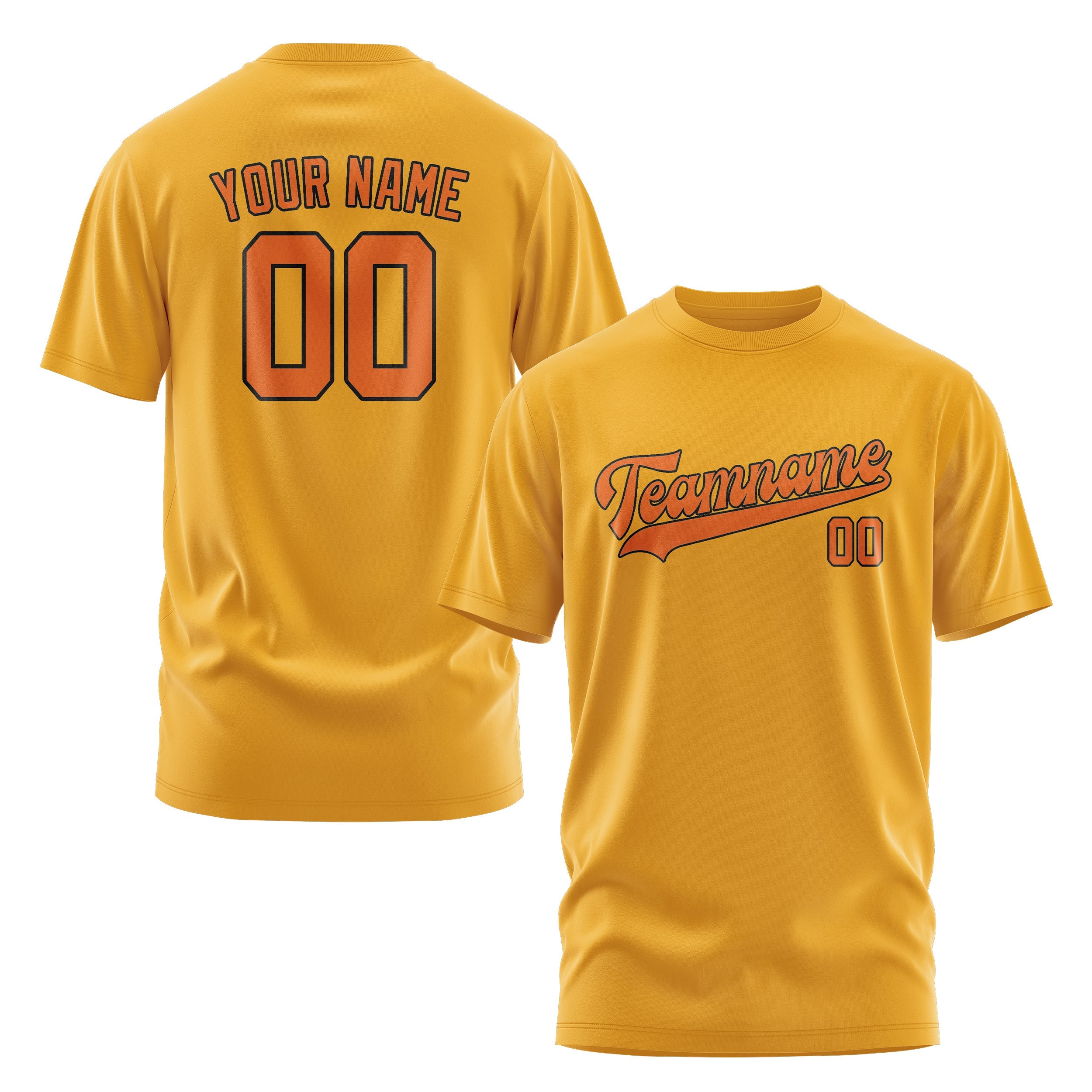 Custom Yellow Orange T-Shirt