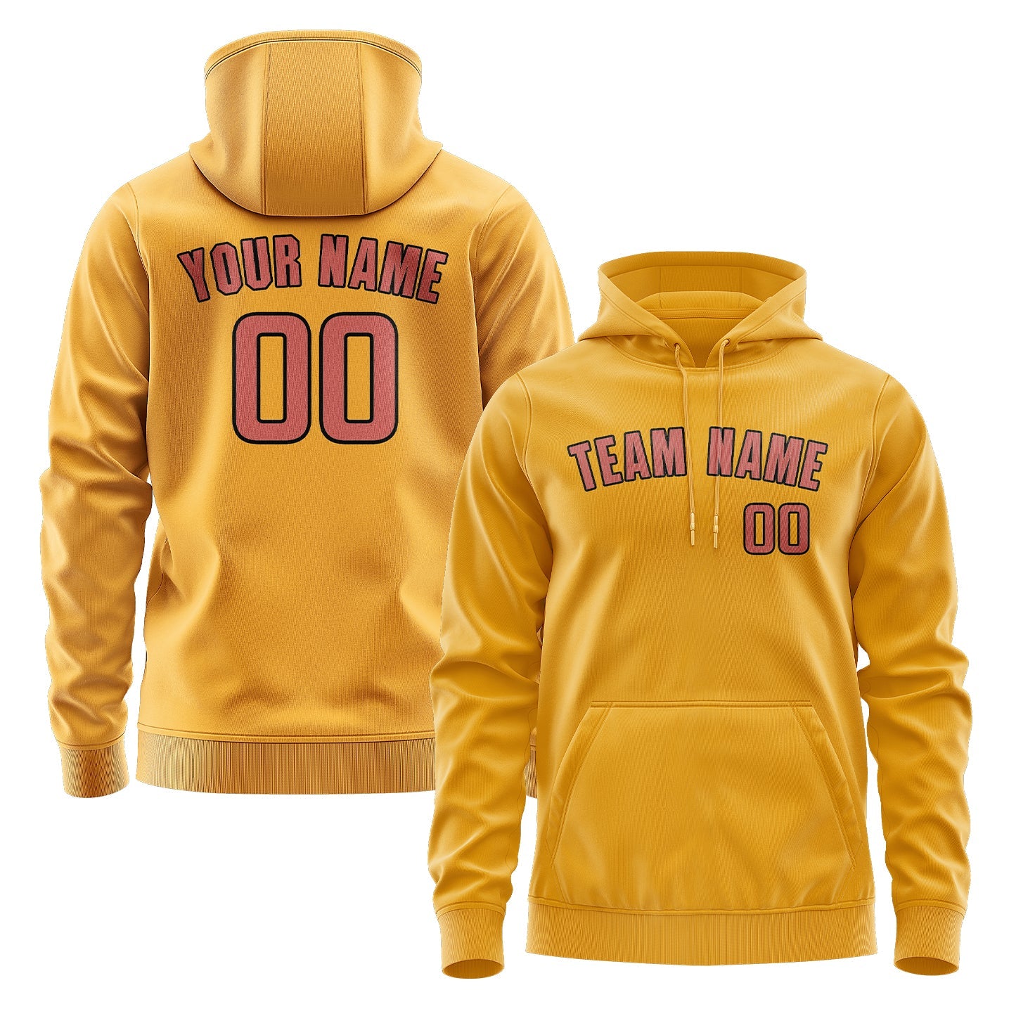 Custom Yellow Copper Rose Hoodie