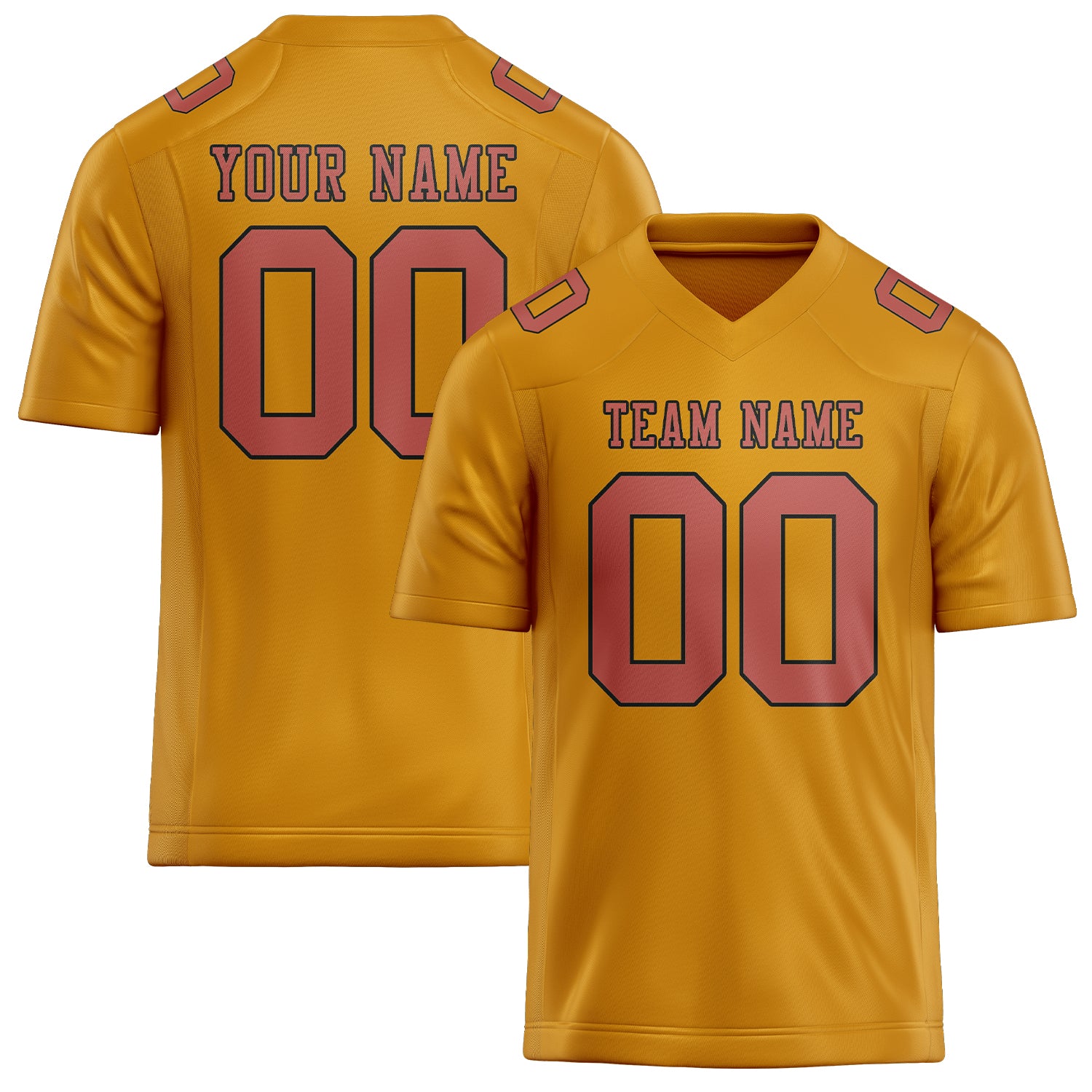 Custom Yellow Copper Rose Football Jersey