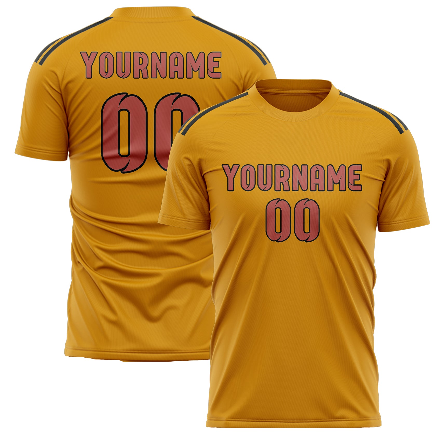 Custom Yellow Copper Rose Soccer Jersey