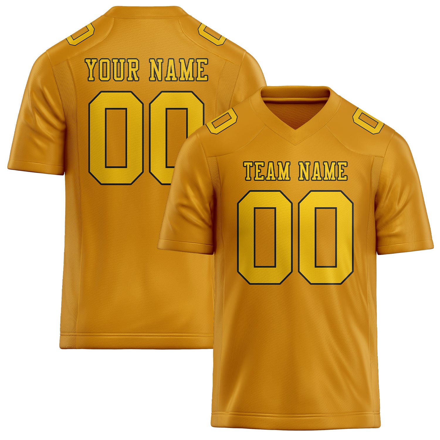 Custom Yellow Gold Football Jersey