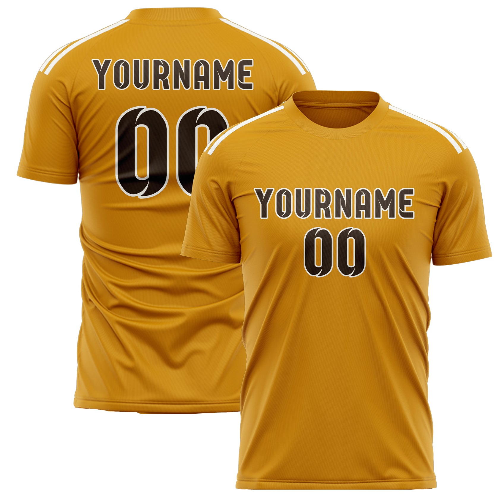 Custom Yellow Brown Soccer Jersey