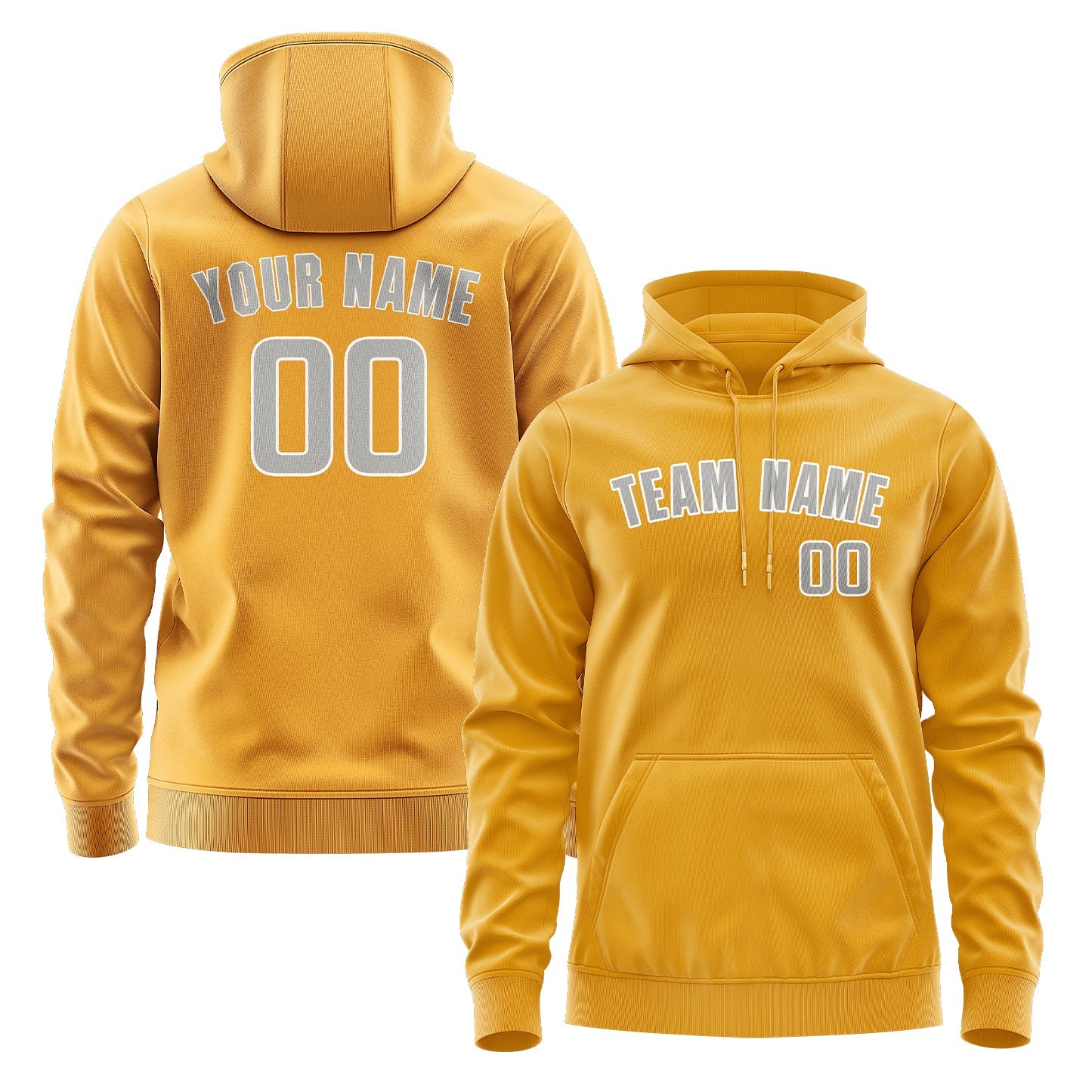 Custom Yellow Gray Hoodie