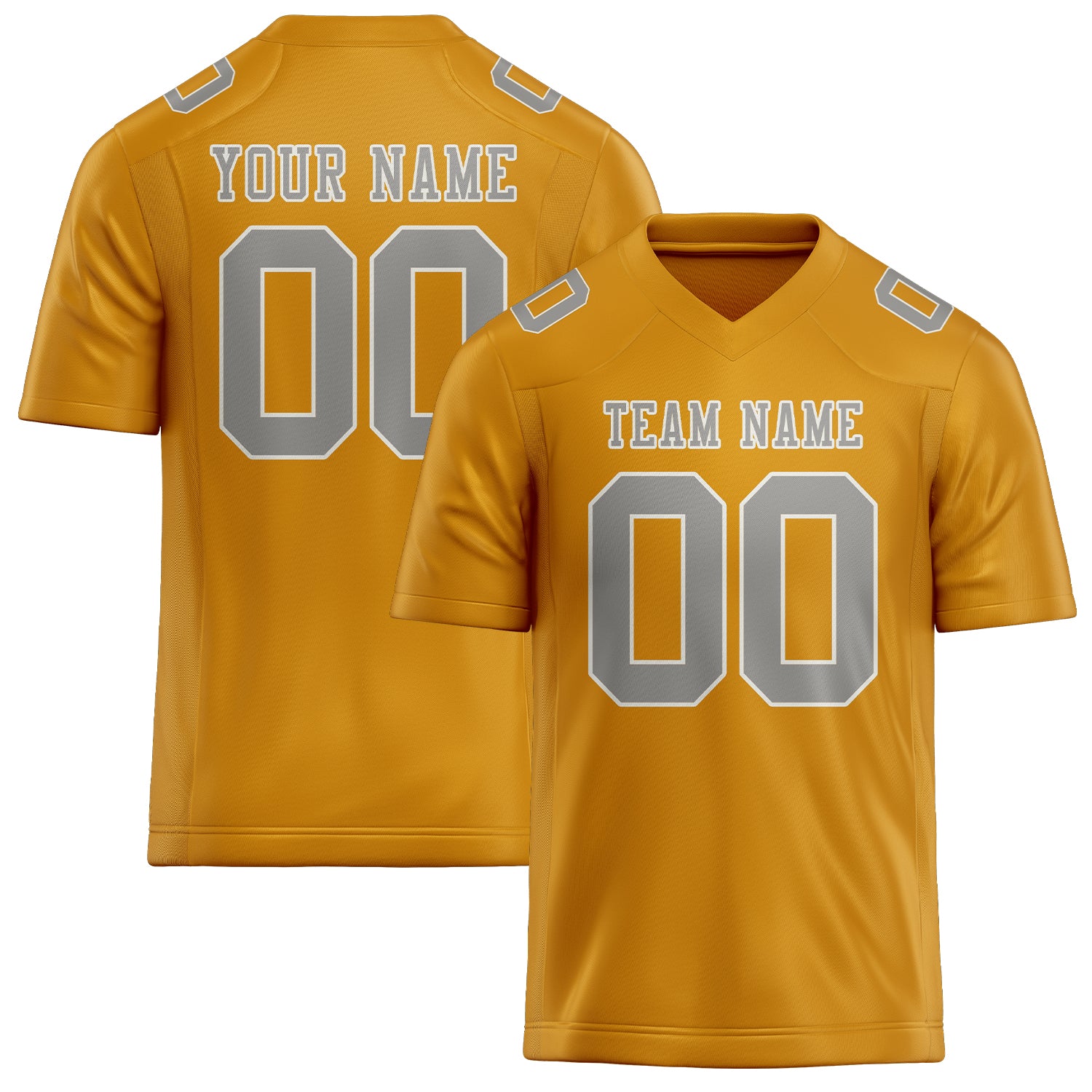 Custom Yellow Gray Football Jersey