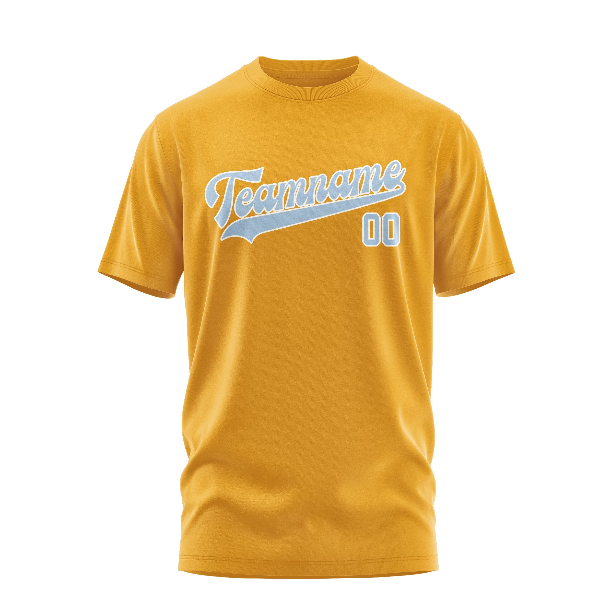 Custom Yellow Light Blue T-Shirt