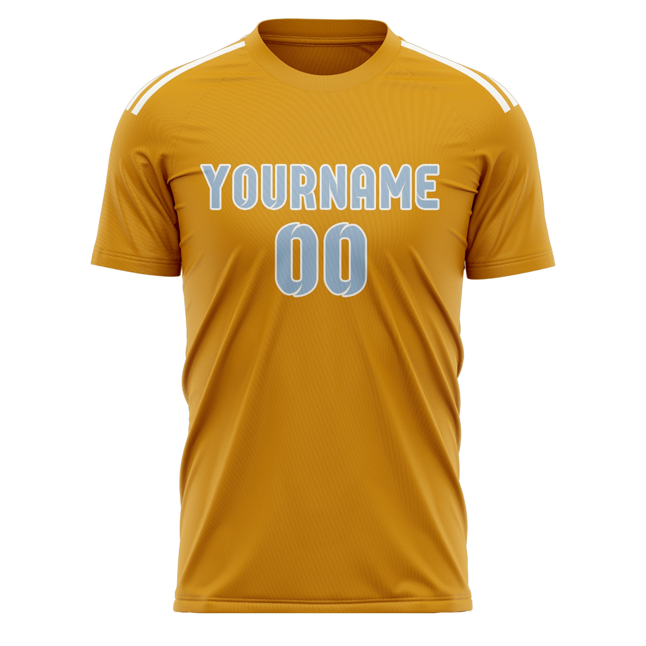Custom Yellow Light Blue Soccer Jersey