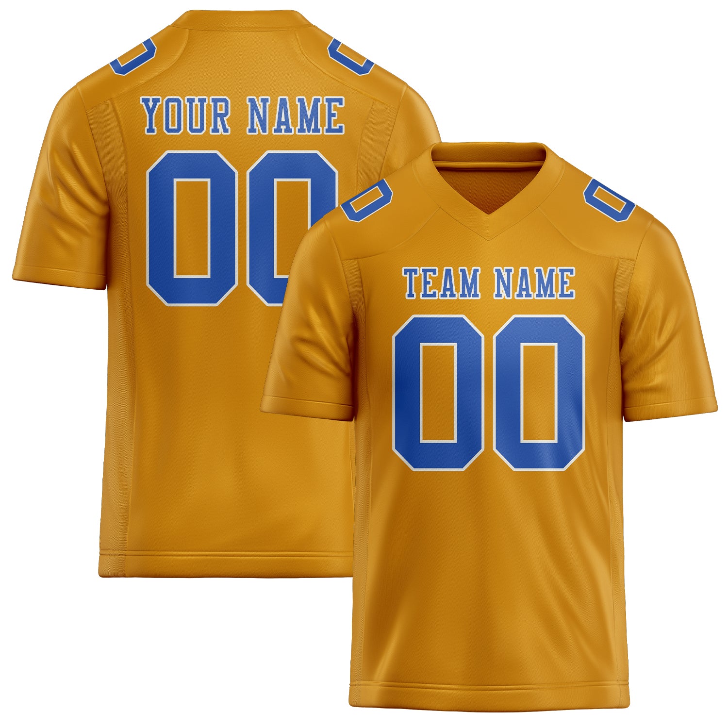 Custom Yellow Sky Blue Football Jersey