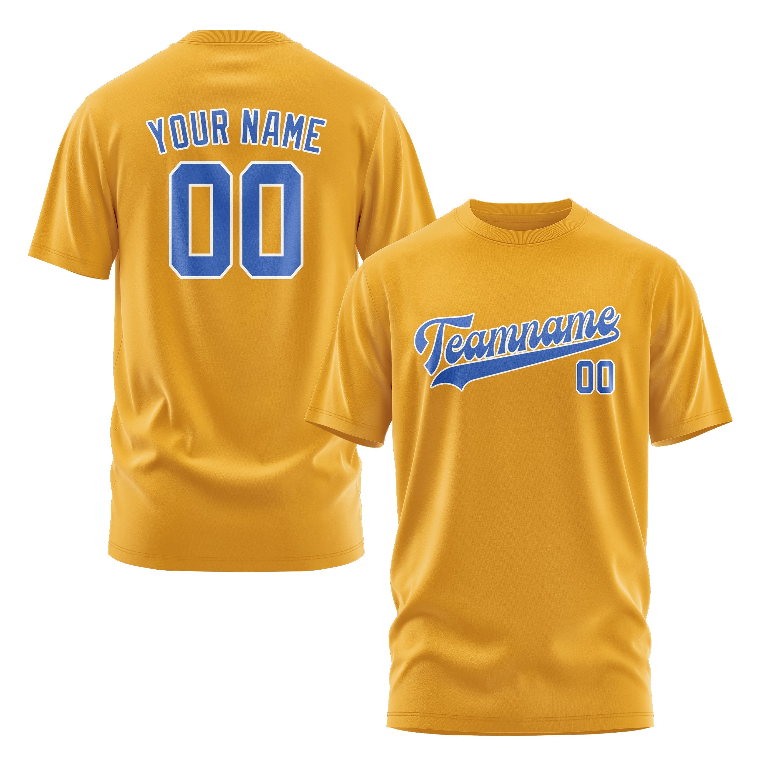 Custom Yellow Sky Blue T-Shirt