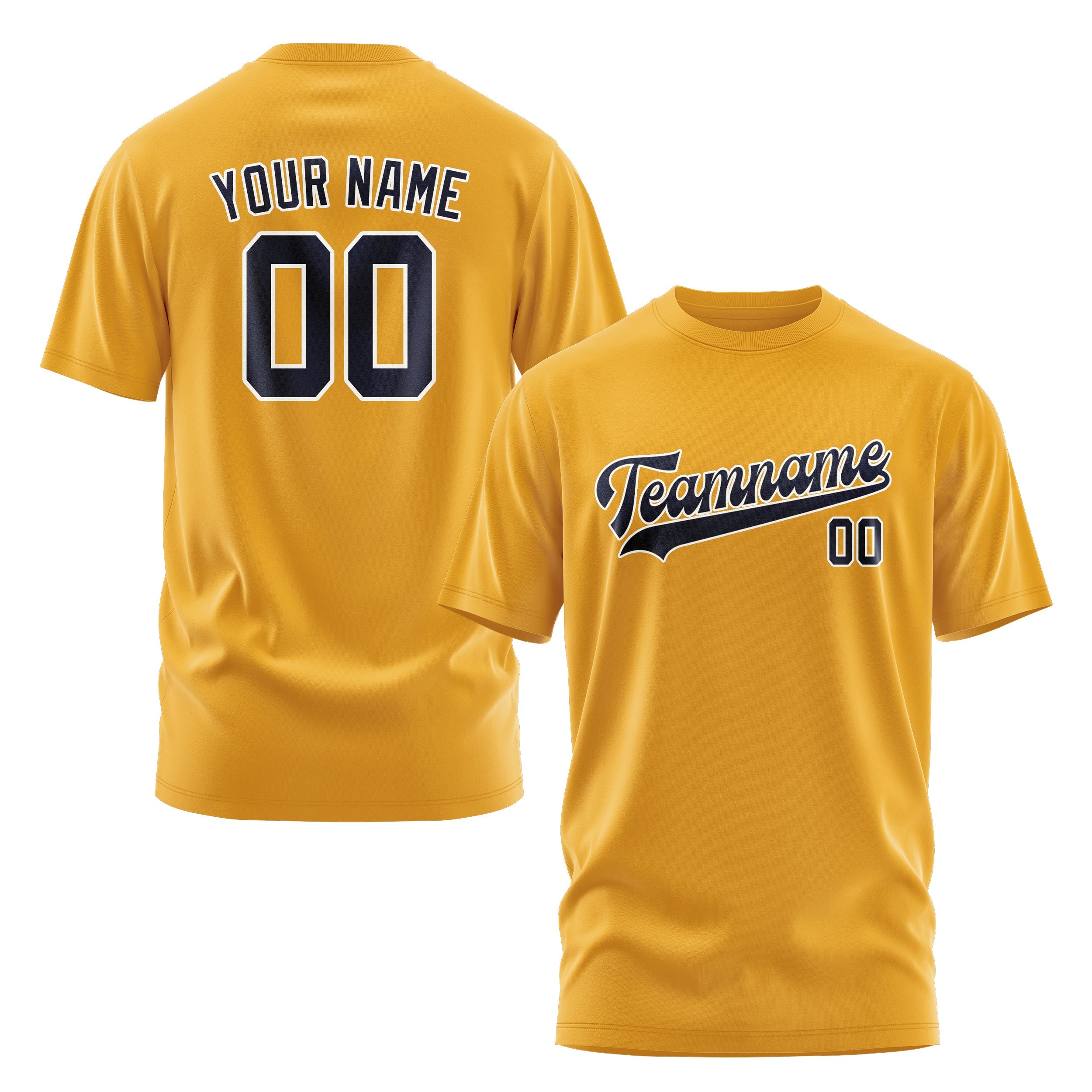 Custom Yellow Navy T-Shirt
