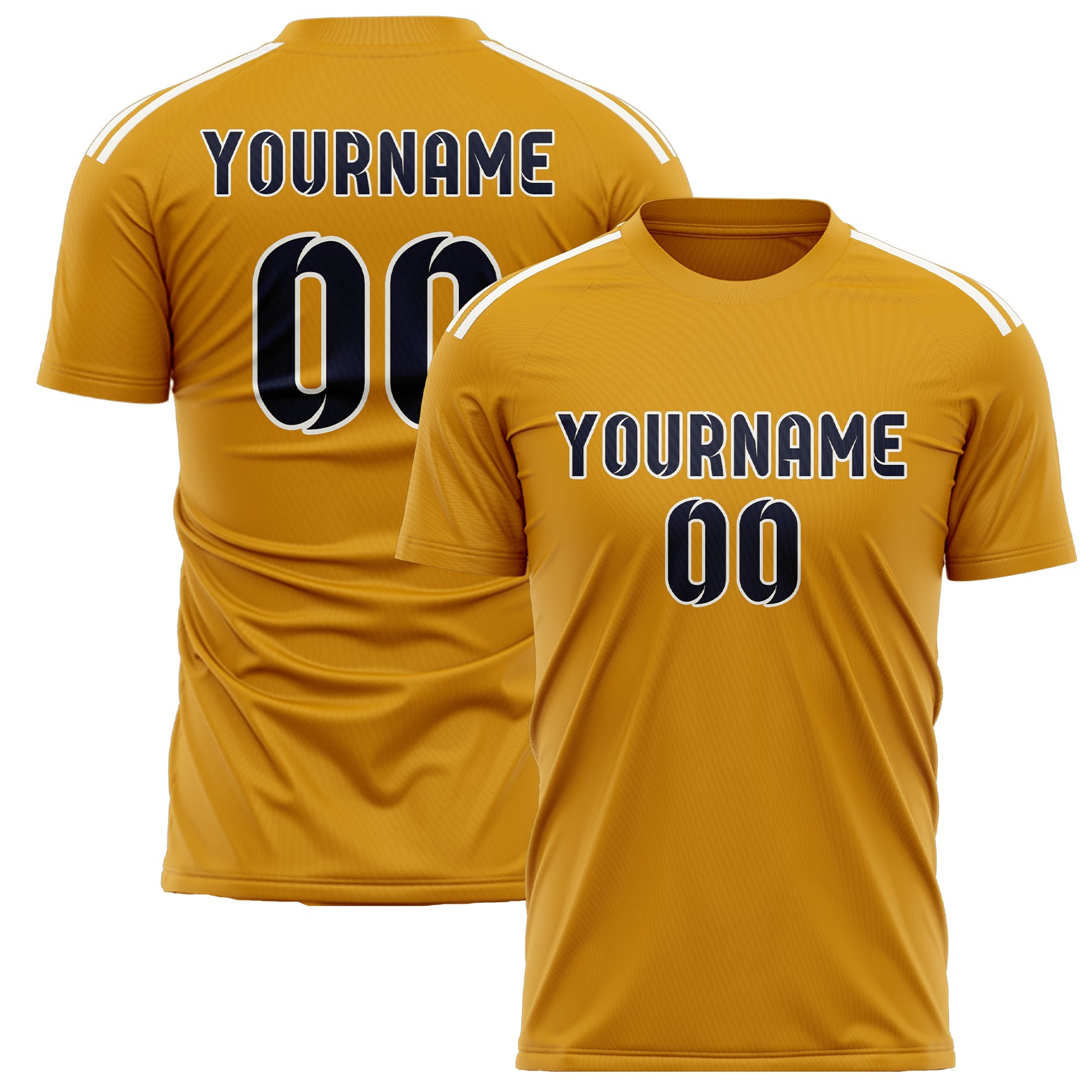 Custom Yellow Navy Soccer Jersey
