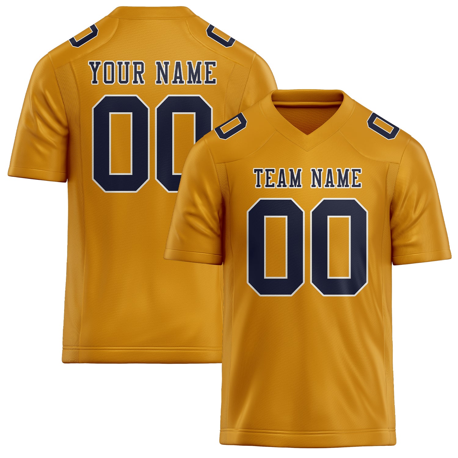 Custom Yellow Navy Football Jersey