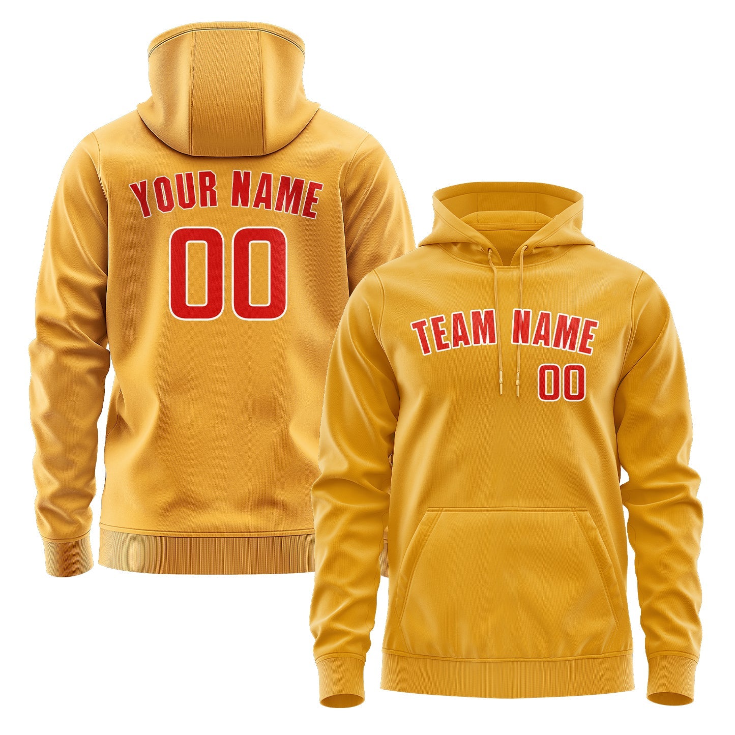Custom Yellow Orange Red Hoodie