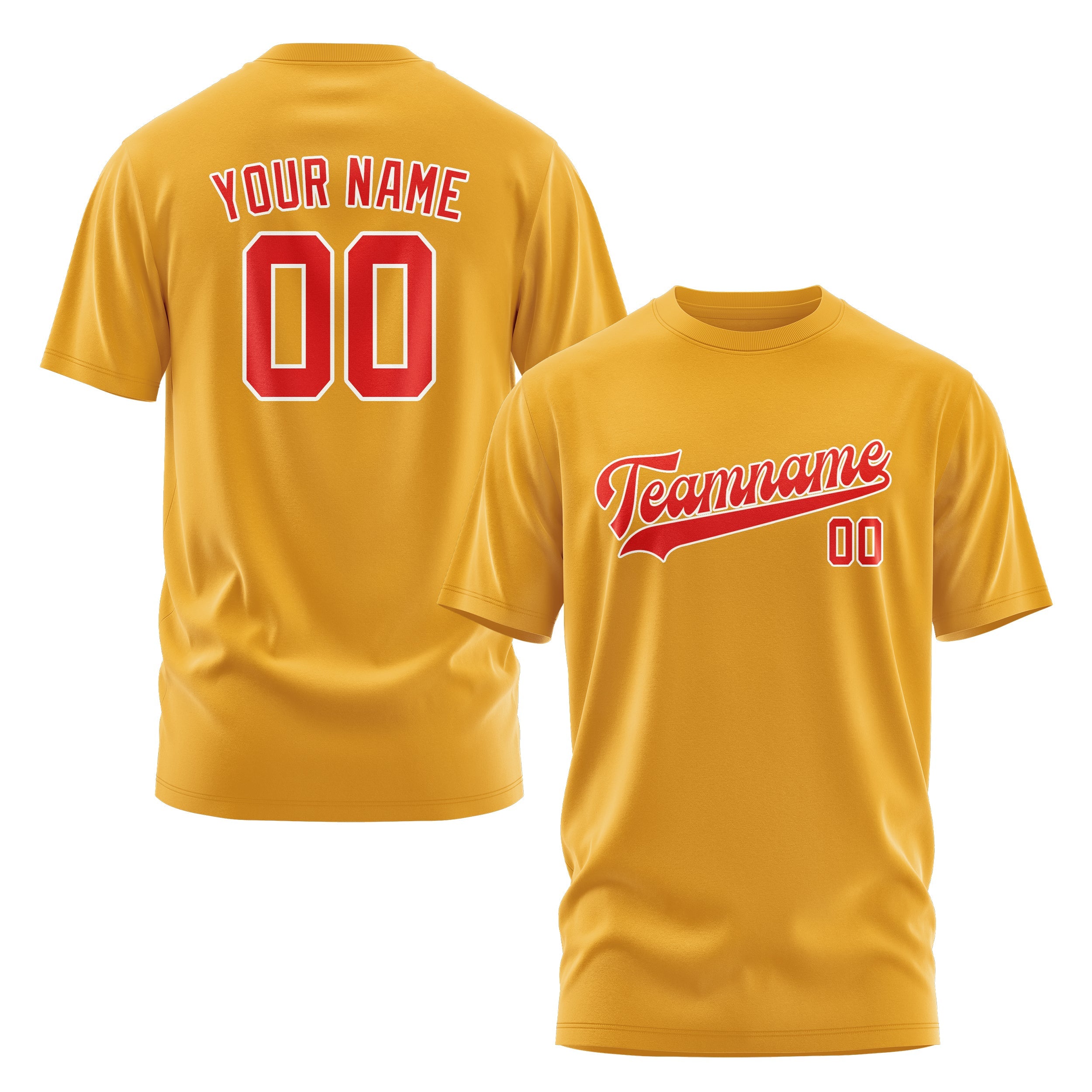 Custom Yellow Orange Red T-Shirt