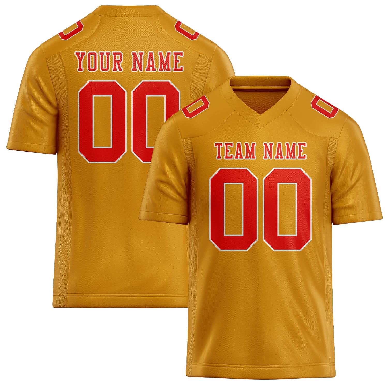 Custom Yellow Orange Red Football Jersey