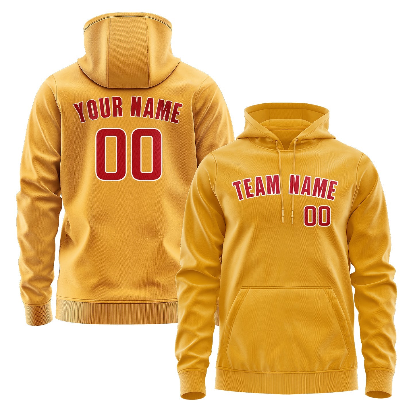 Custom Yellow Red Hoodie
