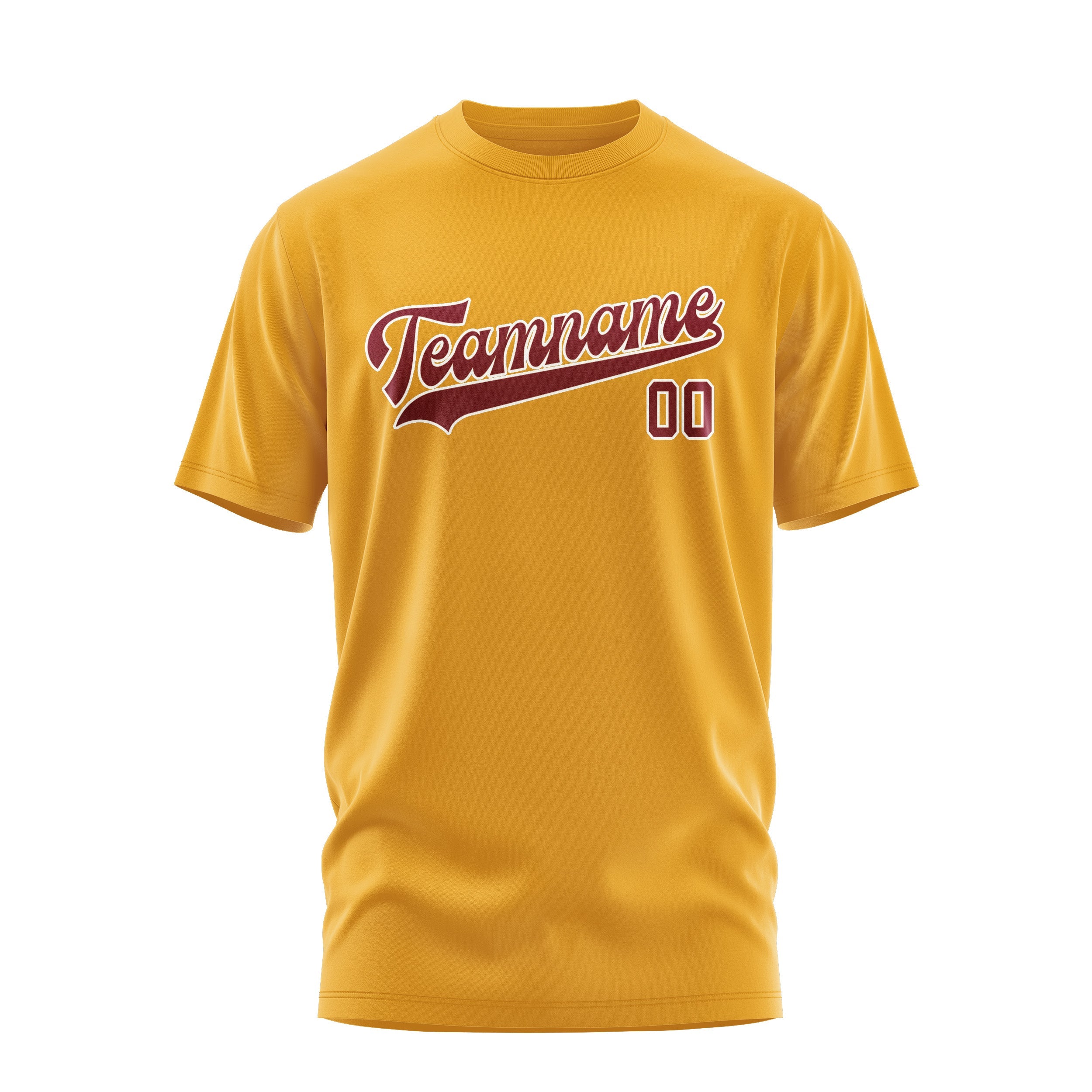 Custom Yellow Crimson Red T-Shirt