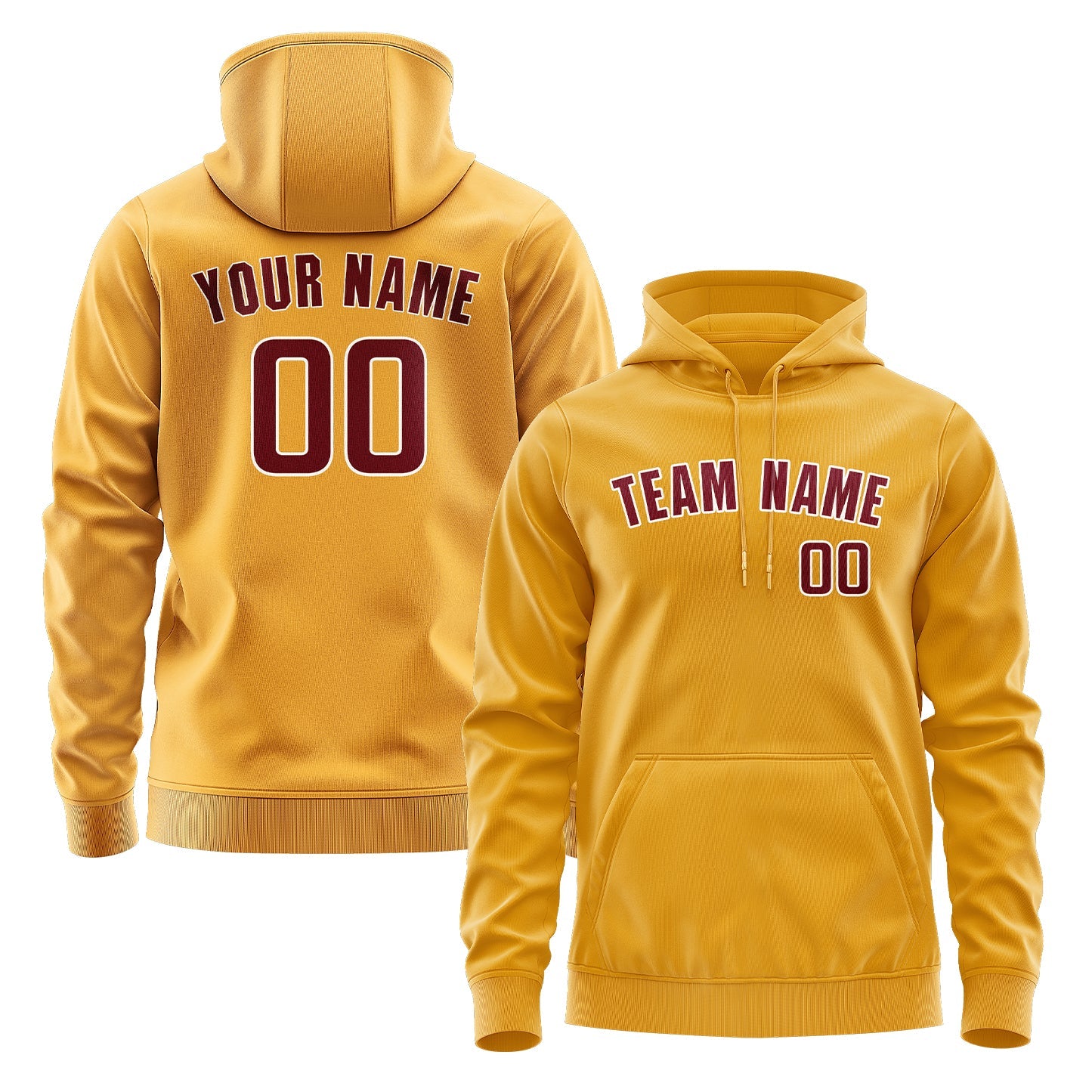 Custom Yellow Crimson Red Hoodie